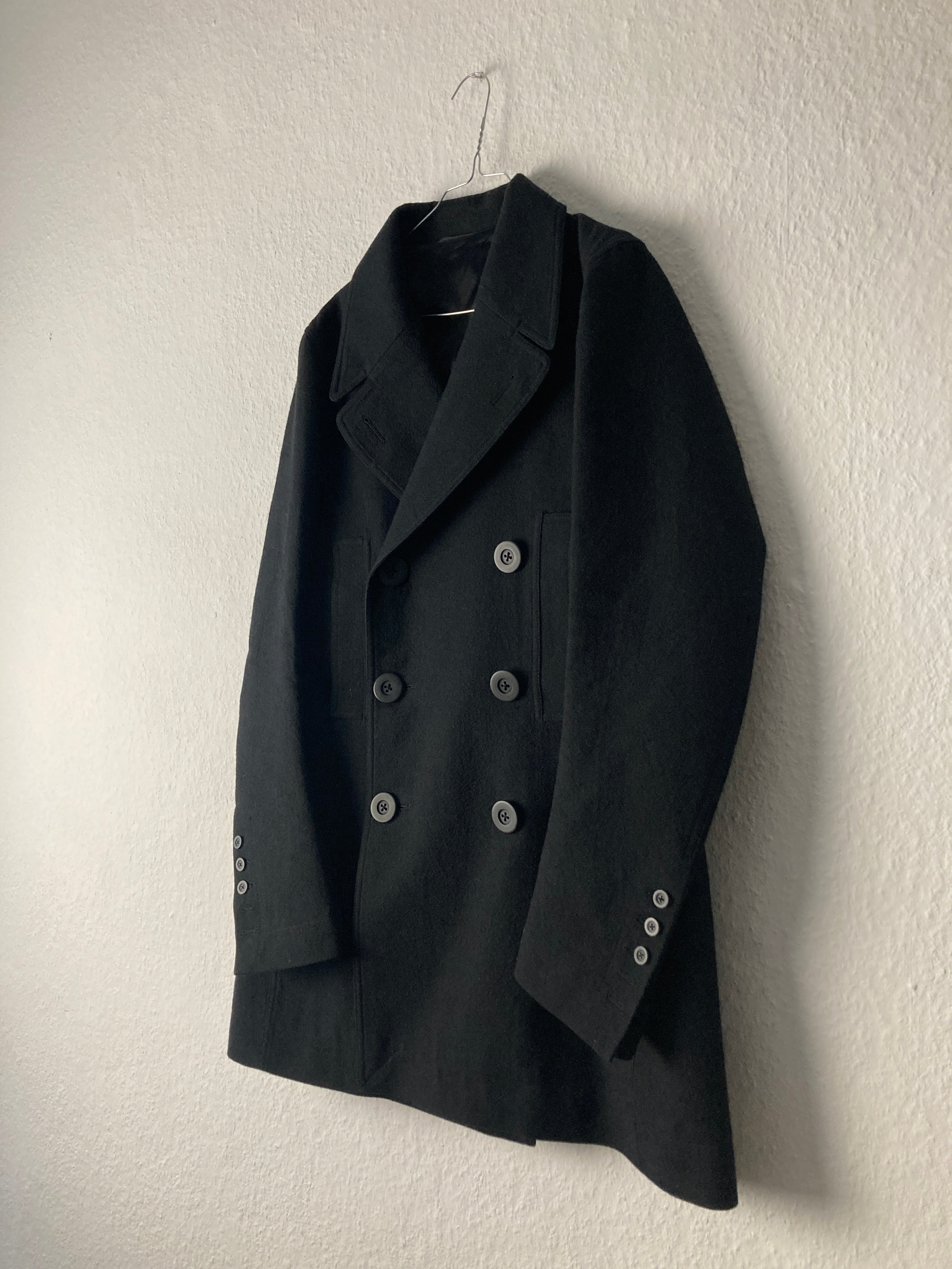 FW 16 "MASTODON" Double-Breasted JMF Wool Peacoat Rick Owens