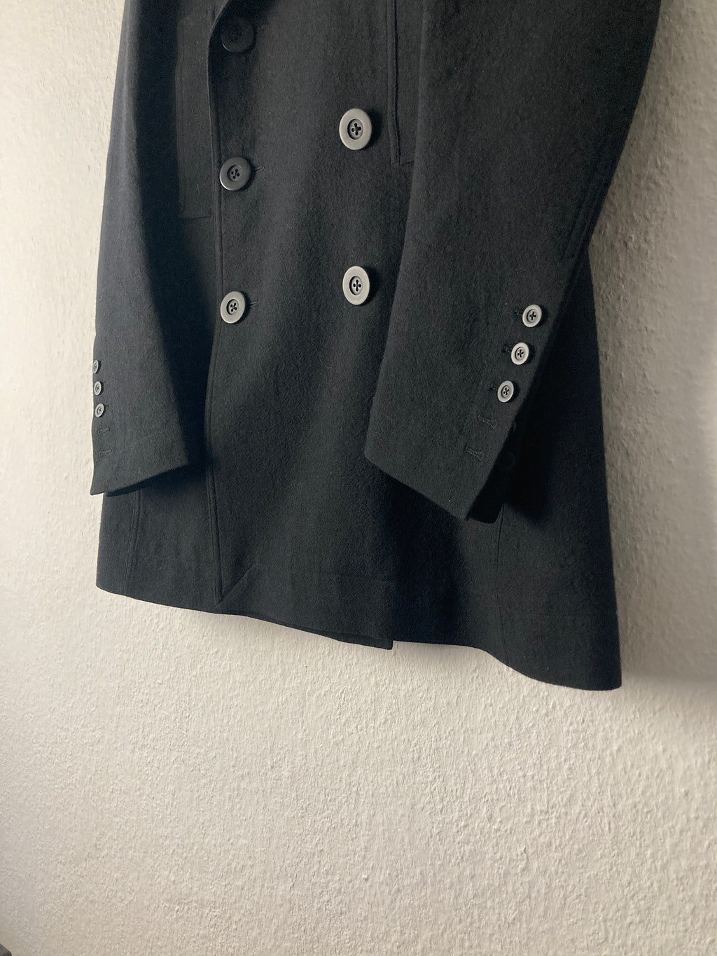 FW 16 "MASTODON" Double-Breasted JMF Wool Peacoat Rick Owens