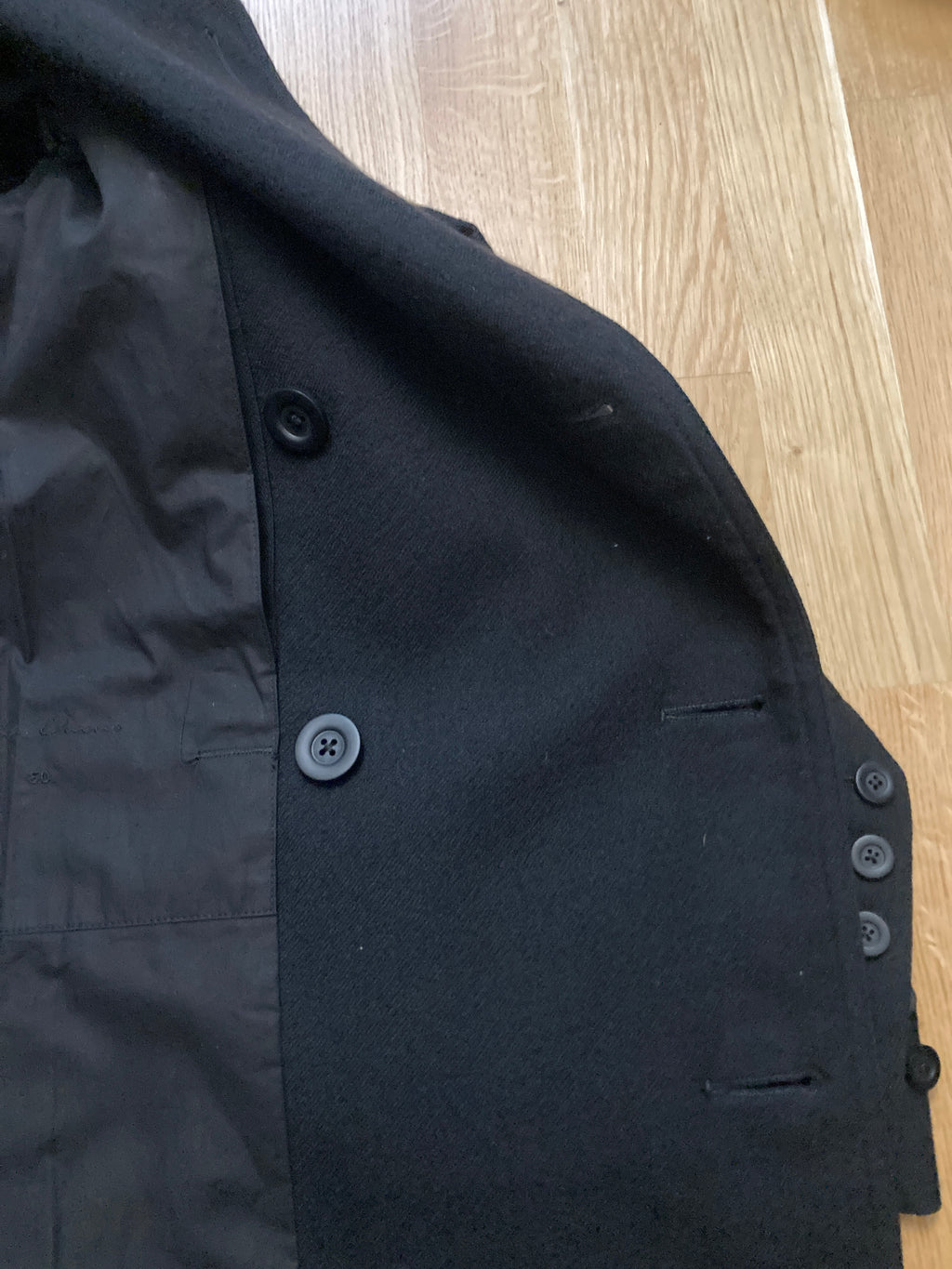 FW 16 "MASTODON" Double-Breasted JMF Wool Peacoat Rick Owens