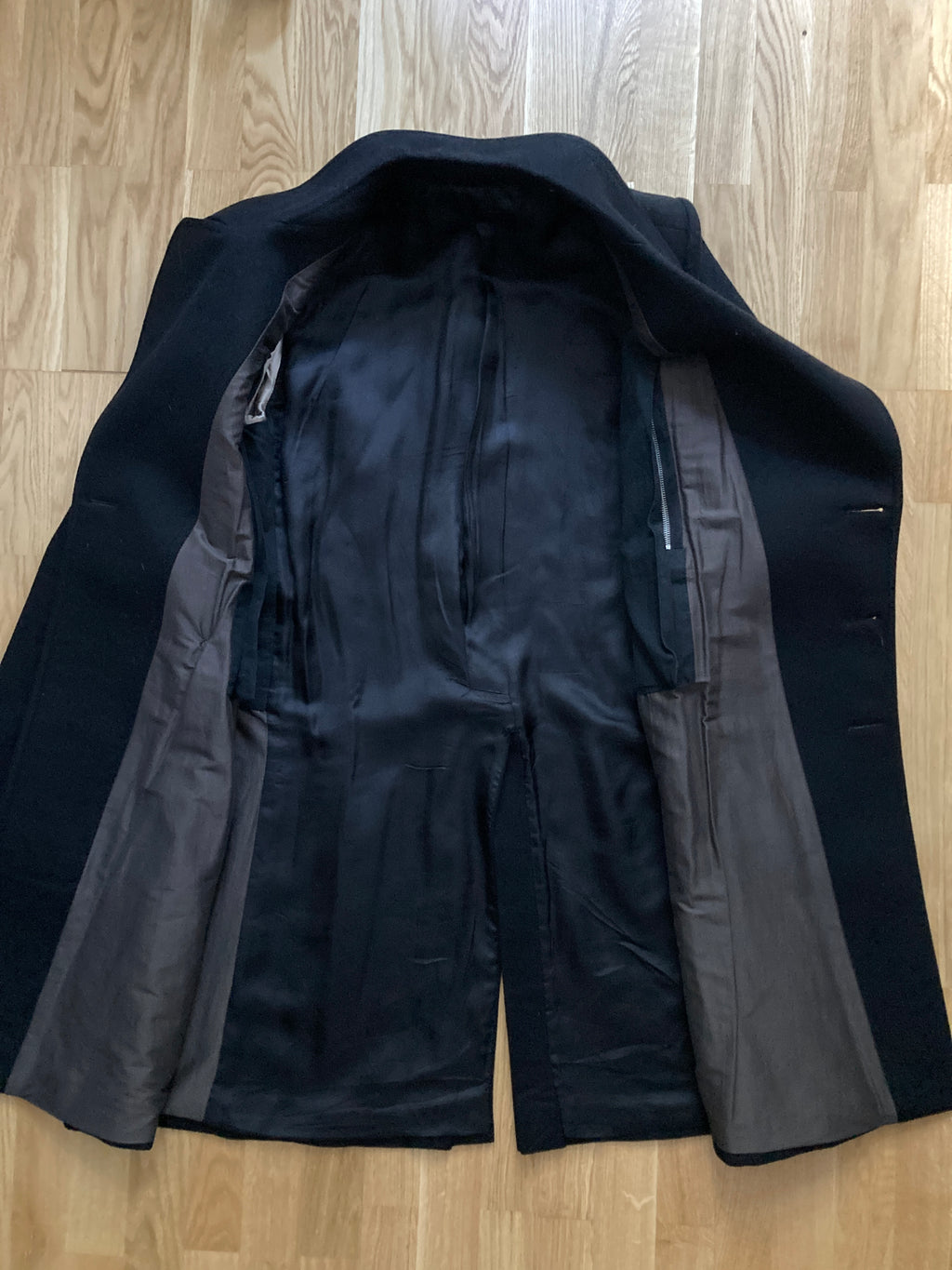 F/W 07 "EXPLODER" Black Cashmere & Wool Officer Coat Rick Owens M