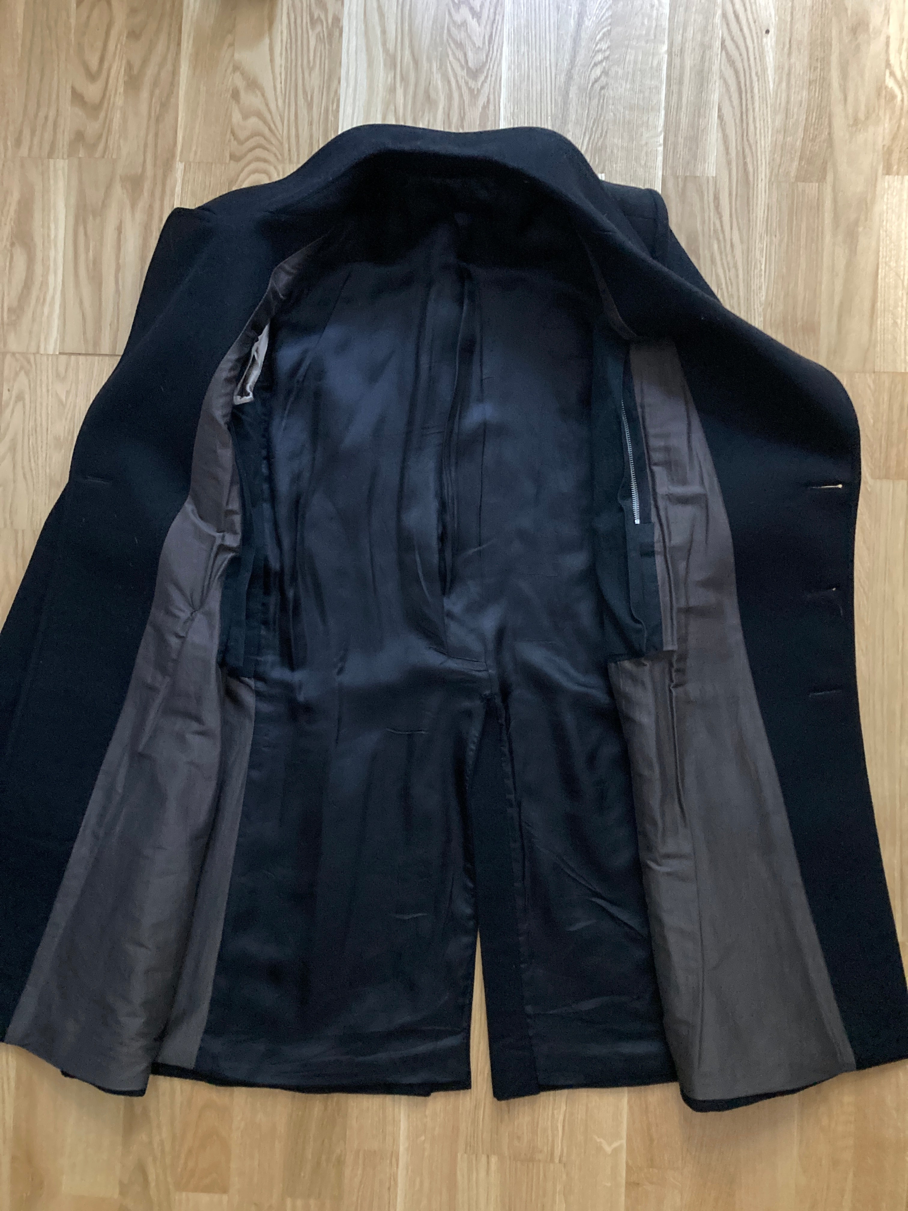 F/W 07 "EXPLODER" Black Cashmere & Wool Officer Coat Rick Owens M