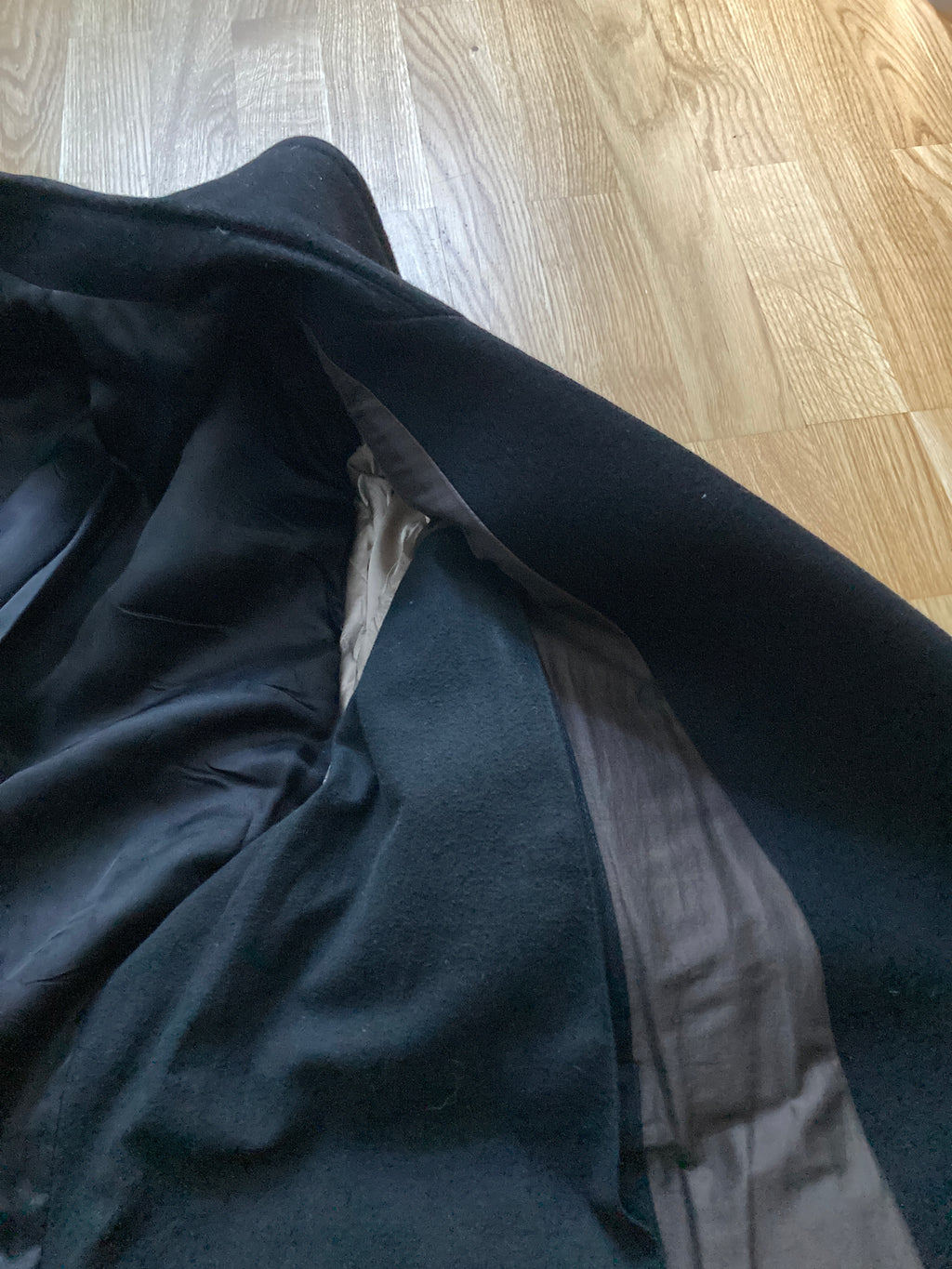 F/W 07 "EXPLODER" Black Cashmere & Wool Officer Coat Rick Owens M