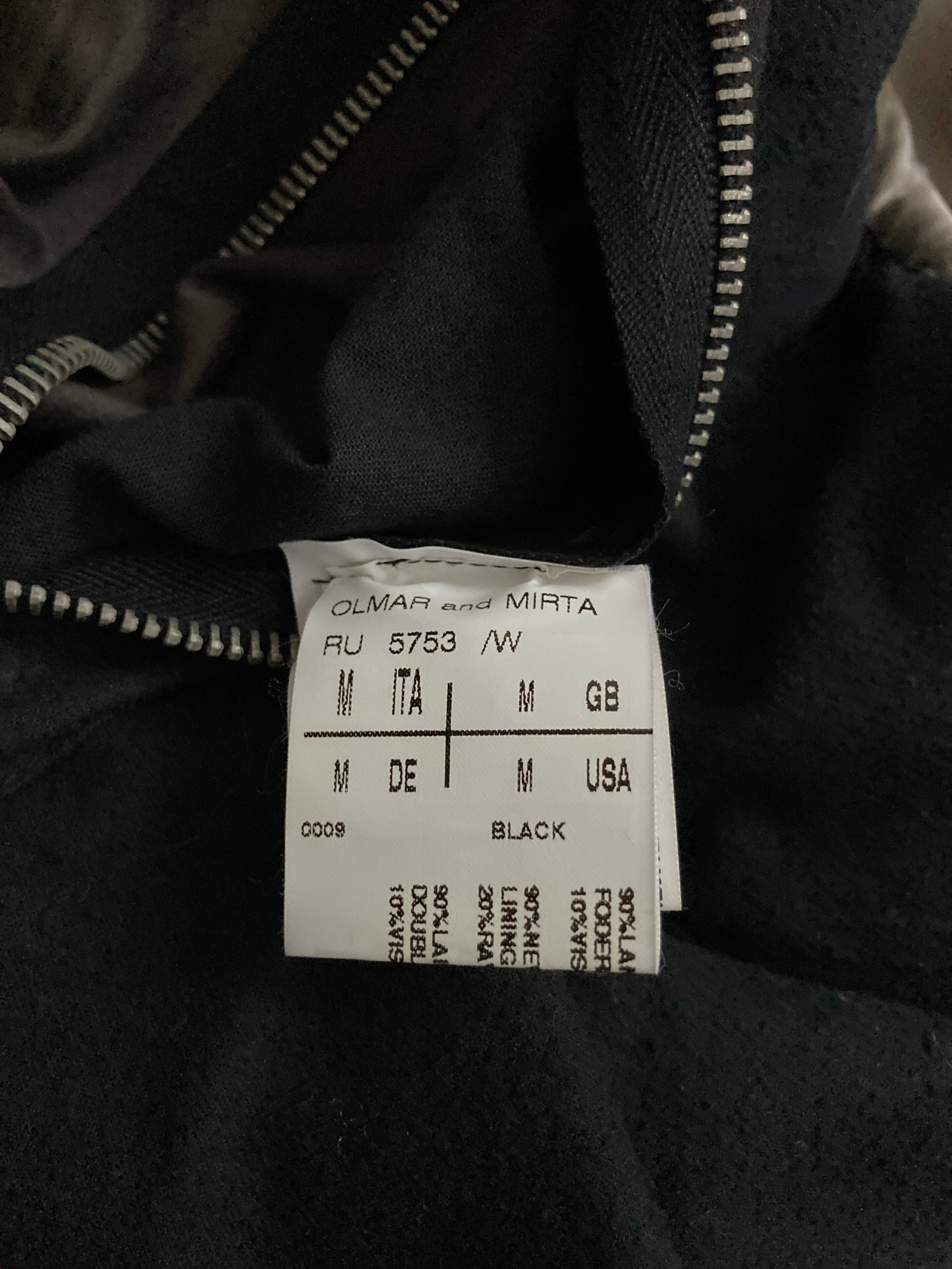 F/W 07 "EXPLODER" Black Cashmere & Wool Officer Coat Rick Owens M