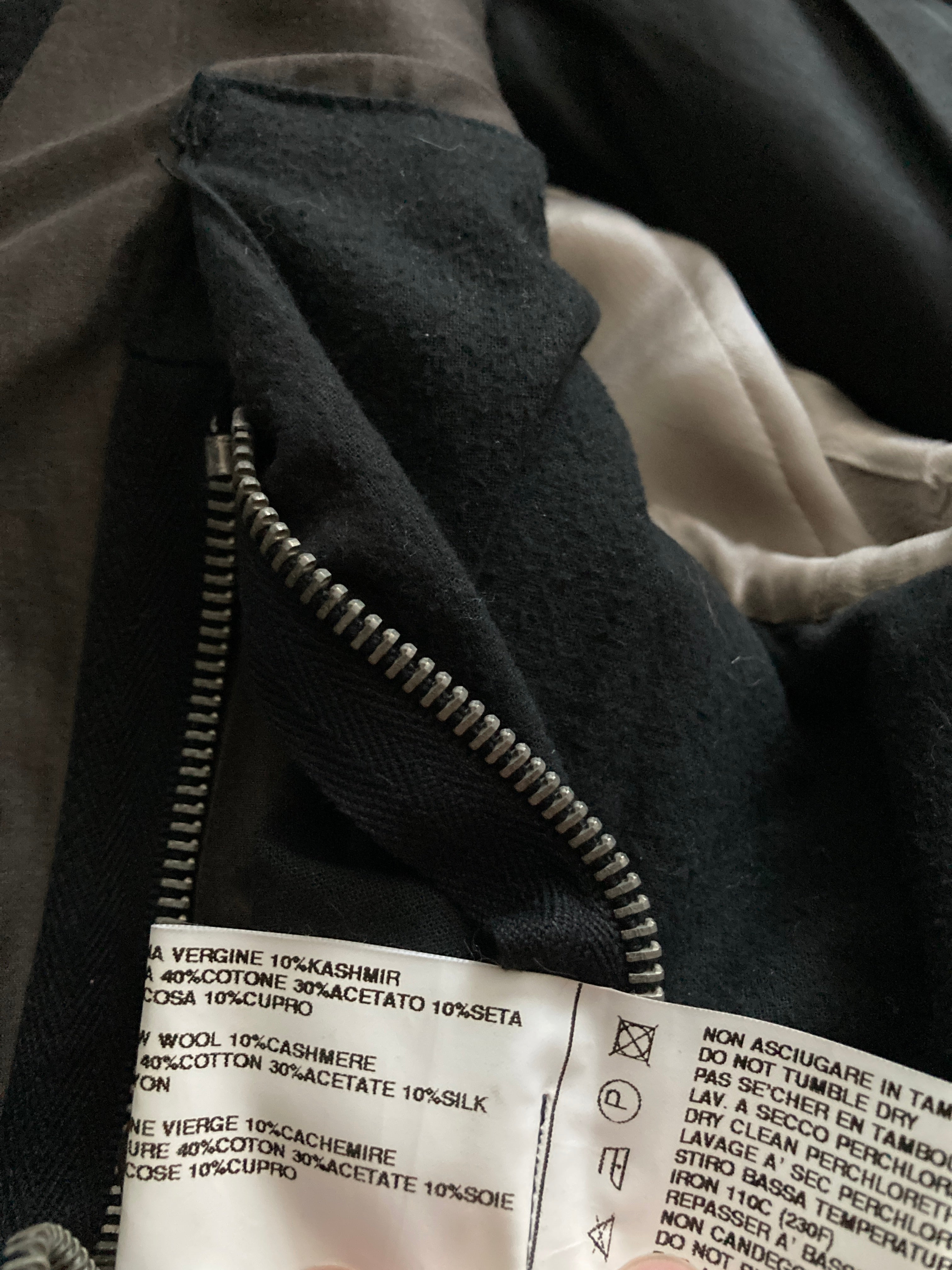 F/W 07 "EXPLODER" Black Cashmere & Wool Officer Coat Rick Owens M