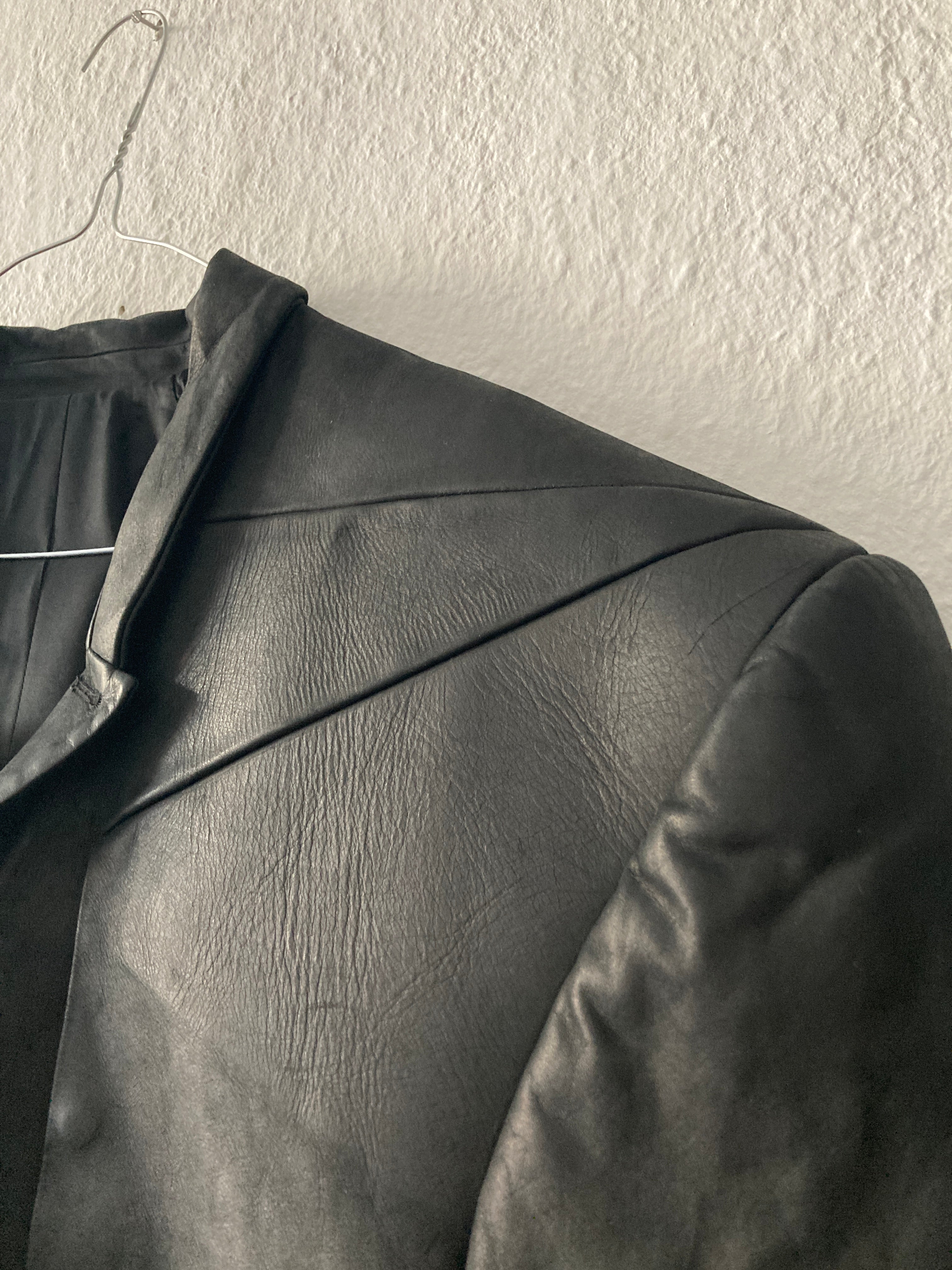 F/W 23 "LUXOR" Runway Jumbo Tatlin Edfu Calf Leather Coat IT48/M