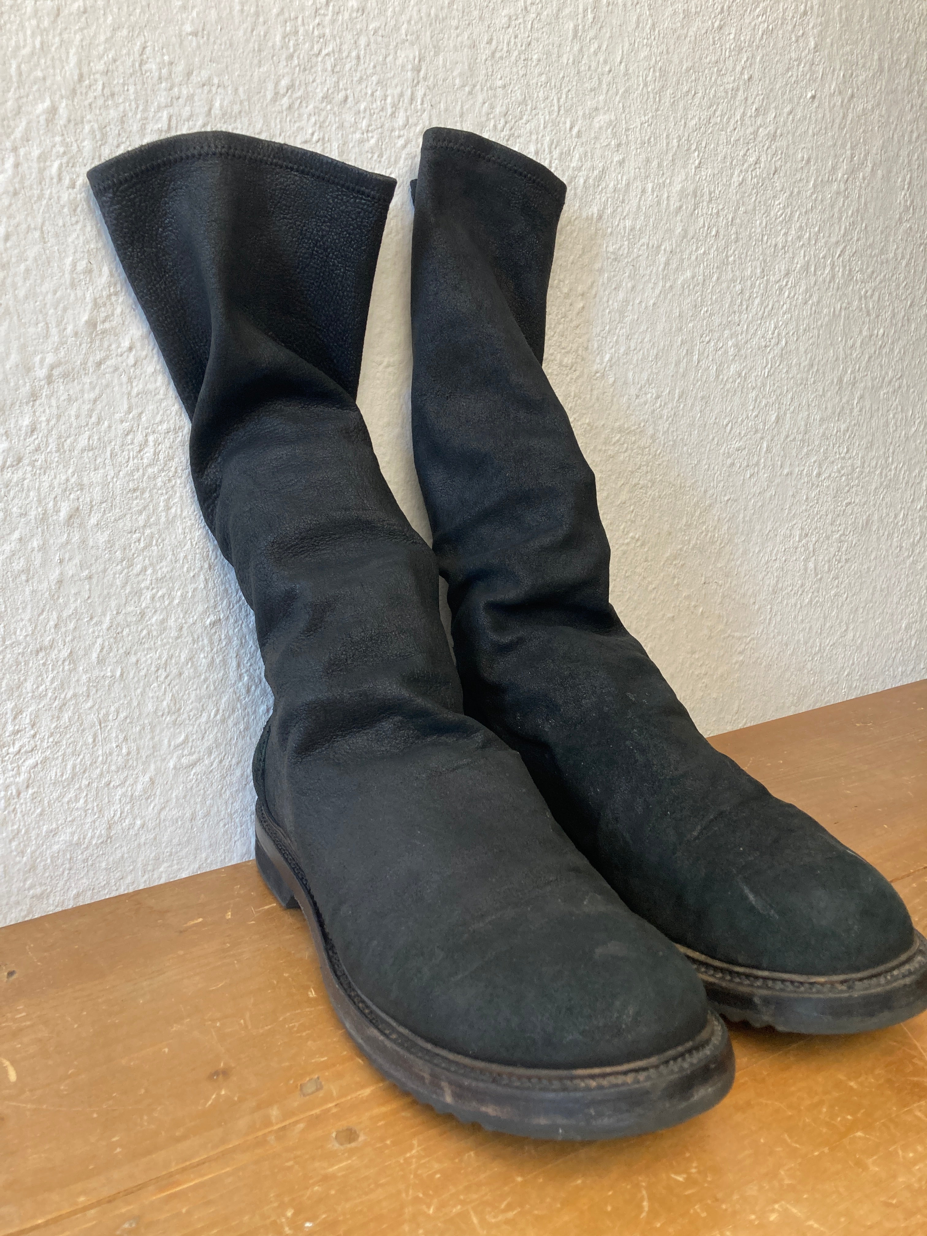 F/W 11 "LIMO" Blistered Lamb Leather Sock Creeper Boots 45/12