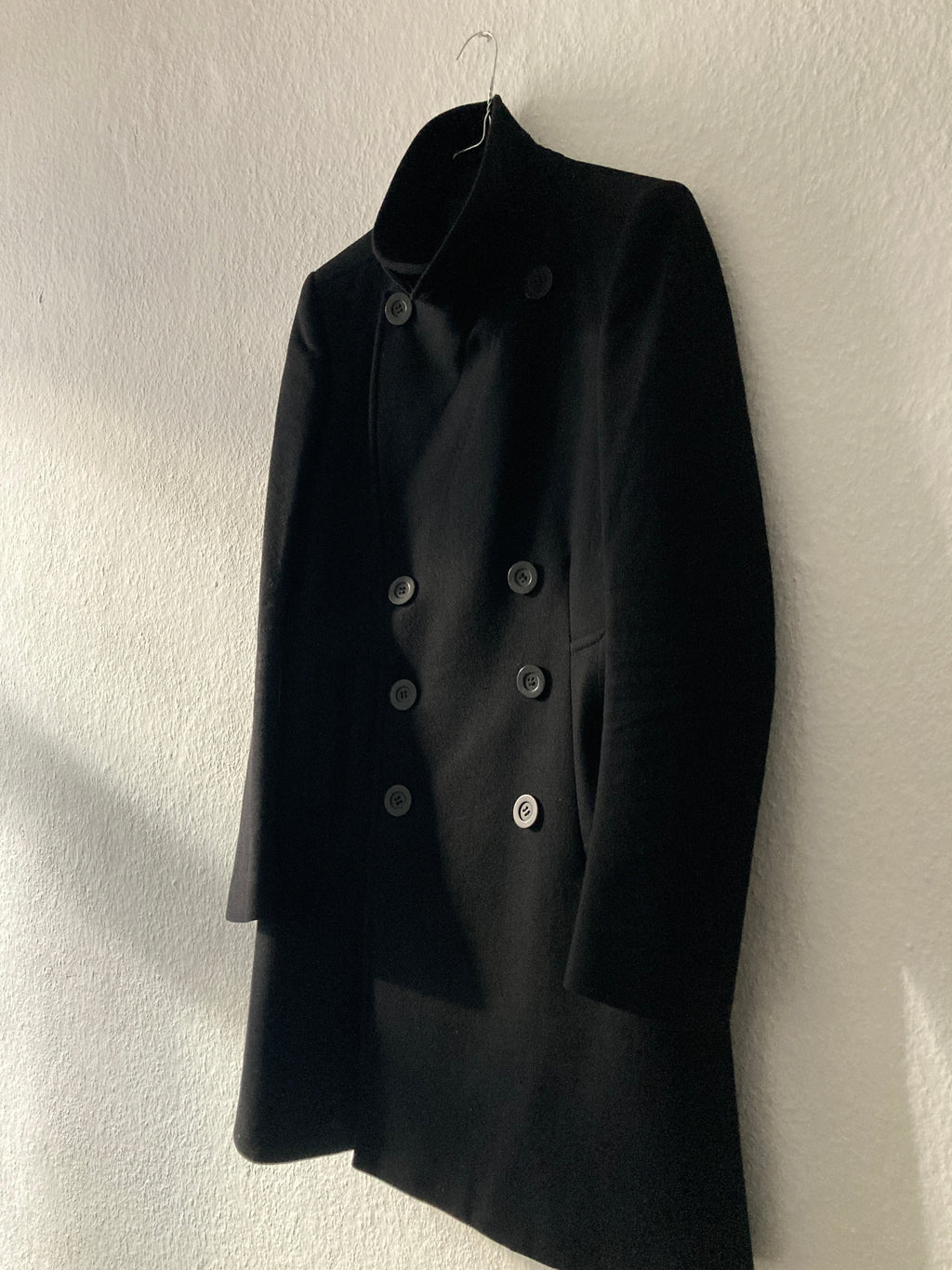 F/W 07 "EXPLODER" Black Cashmere & Wool Officer Coat Rick Owens M
