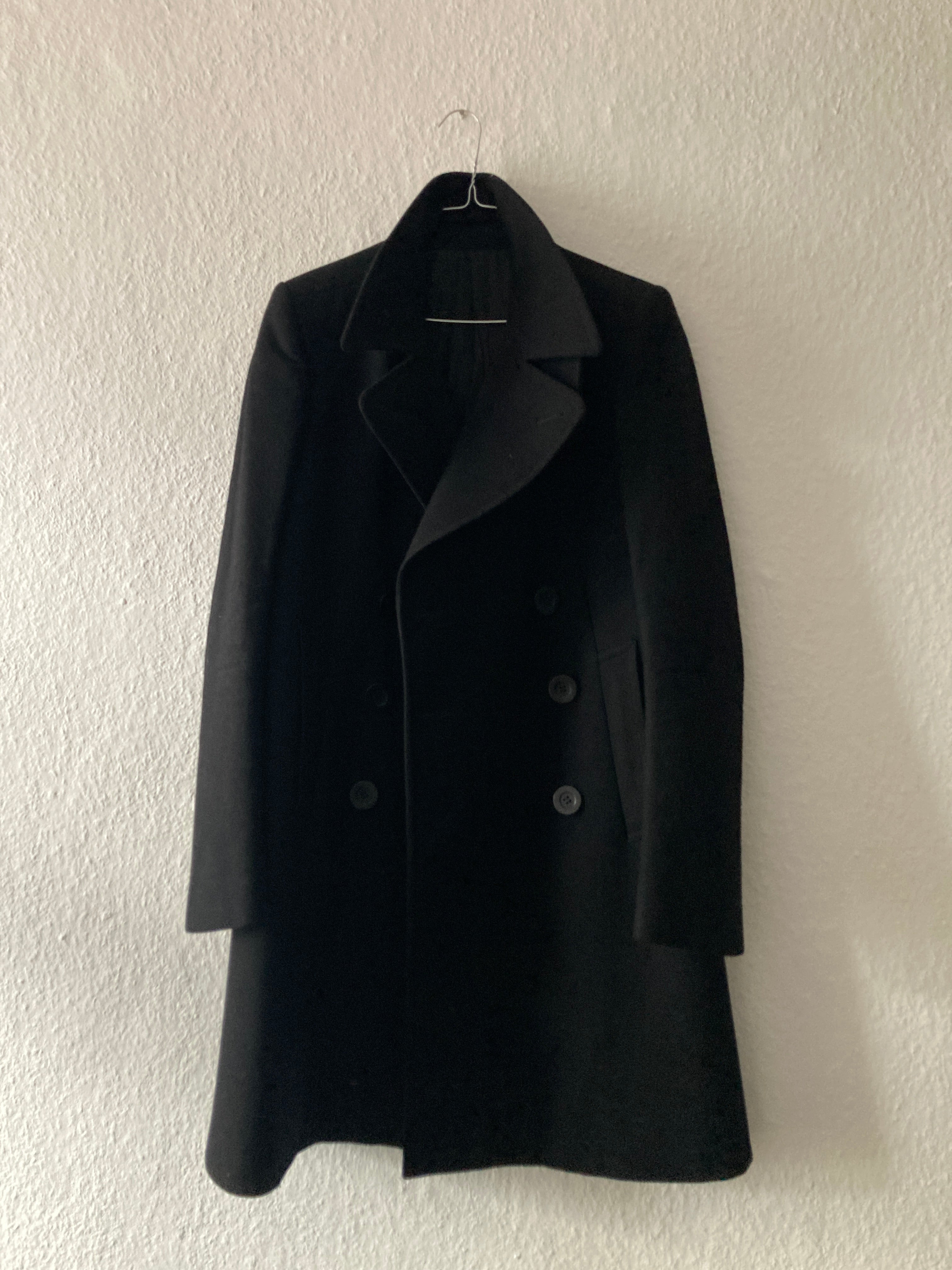 F/W 07 "EXPLODER" Black Cashmere & Wool Officer Coat Rick Owens M