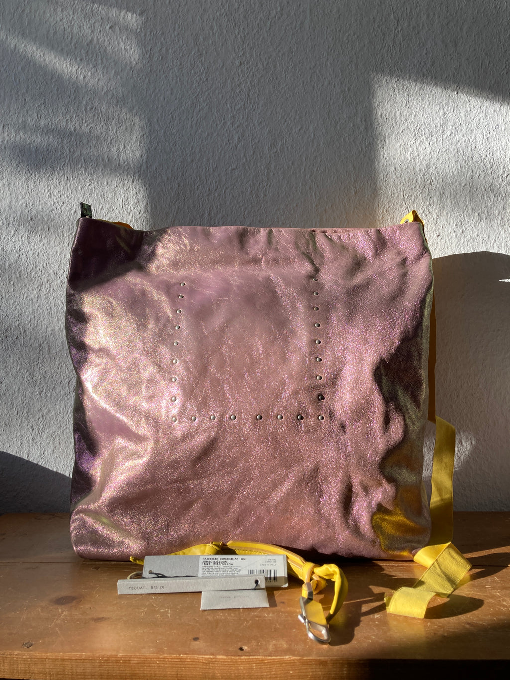 S/S 20 "TECUATL" Iridescent Leather Jumbo Balloon Bag Rick Owens