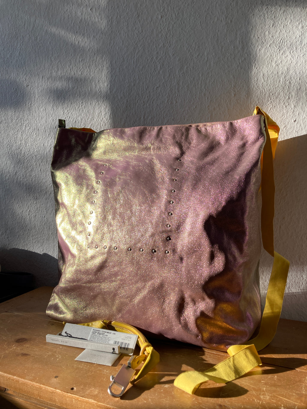 S/S 20 "TECUATL" Iridescent Leather Jumbo Balloon Bag Rick Owens