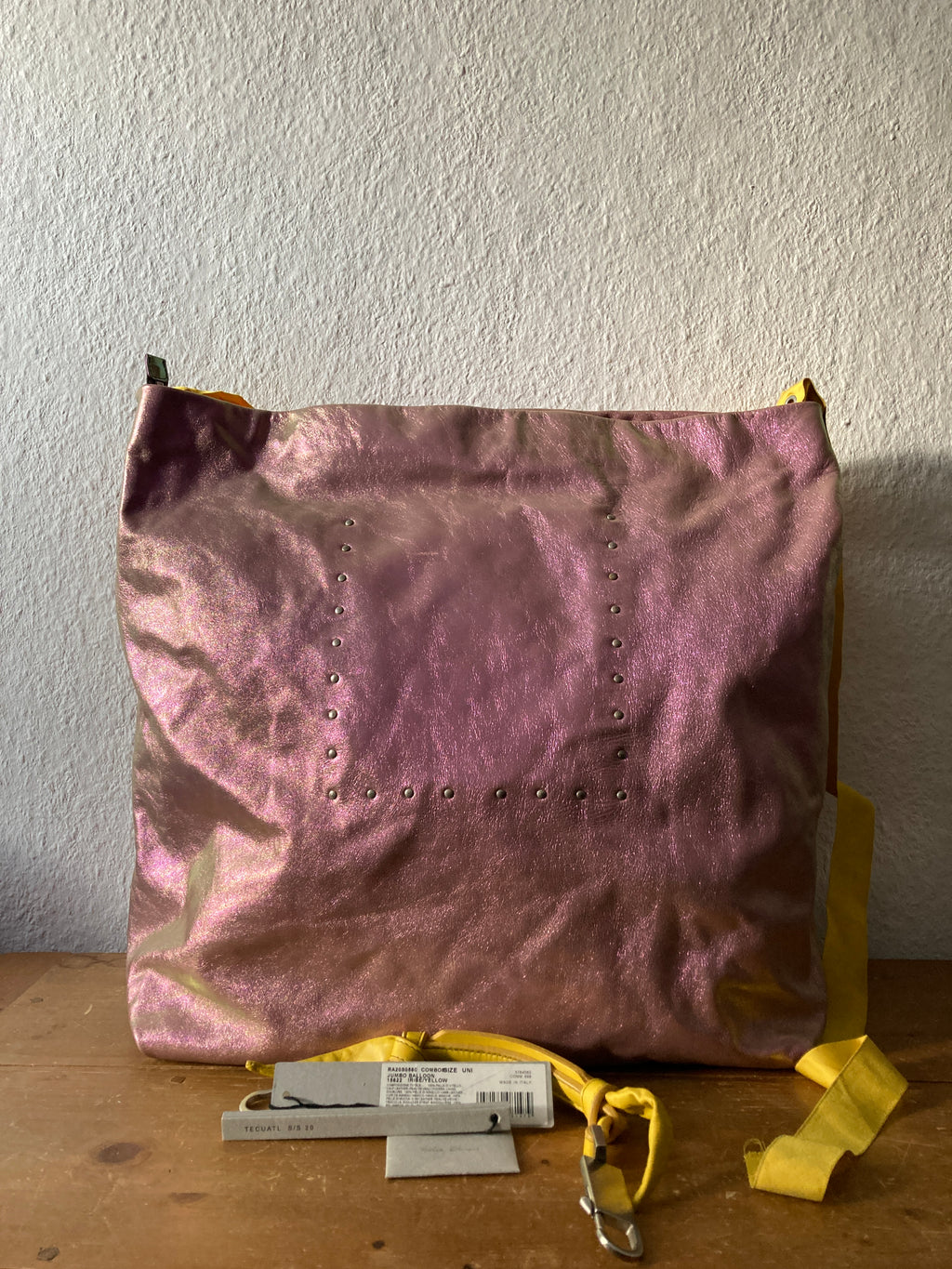 S/S 20 "TECUATL" Iridescent Leather Jumbo Balloon Bag Rick Owens