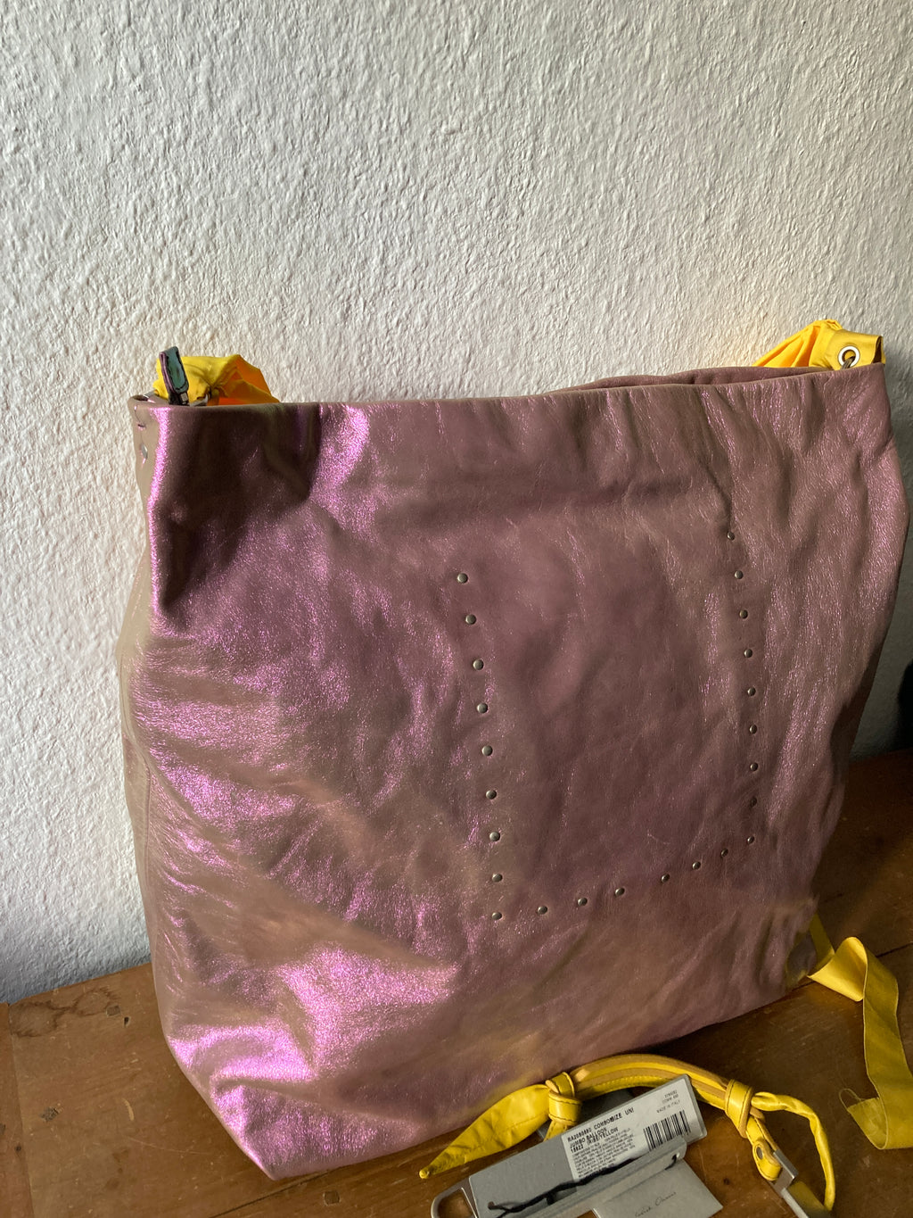 S/S 20 "TECUATL" Iridescent Leather Jumbo Balloon Bag Rick Owens