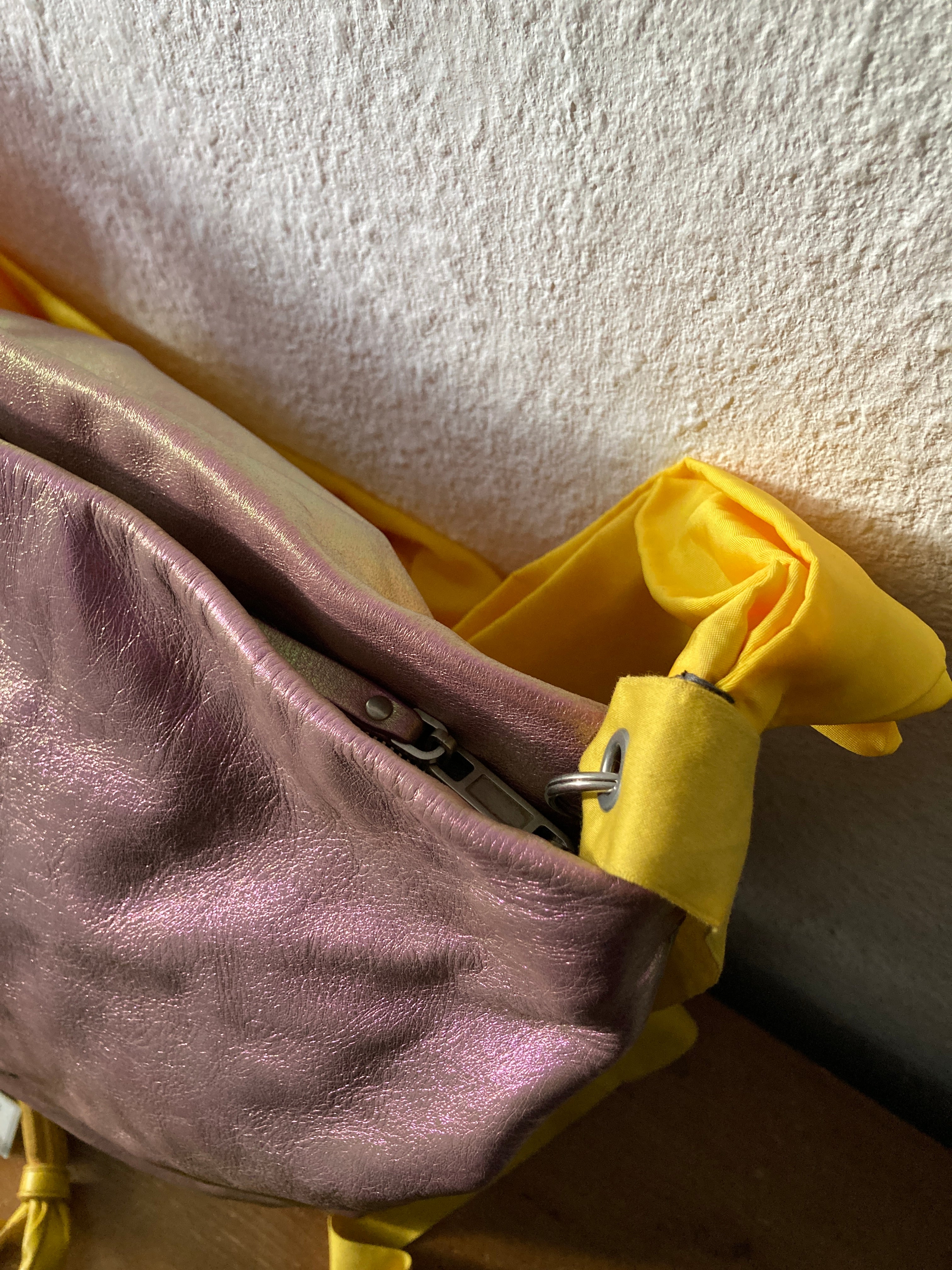 S/S 20 "TECUATL" Iridescent Leather Jumbo Balloon Bag Rick Owens