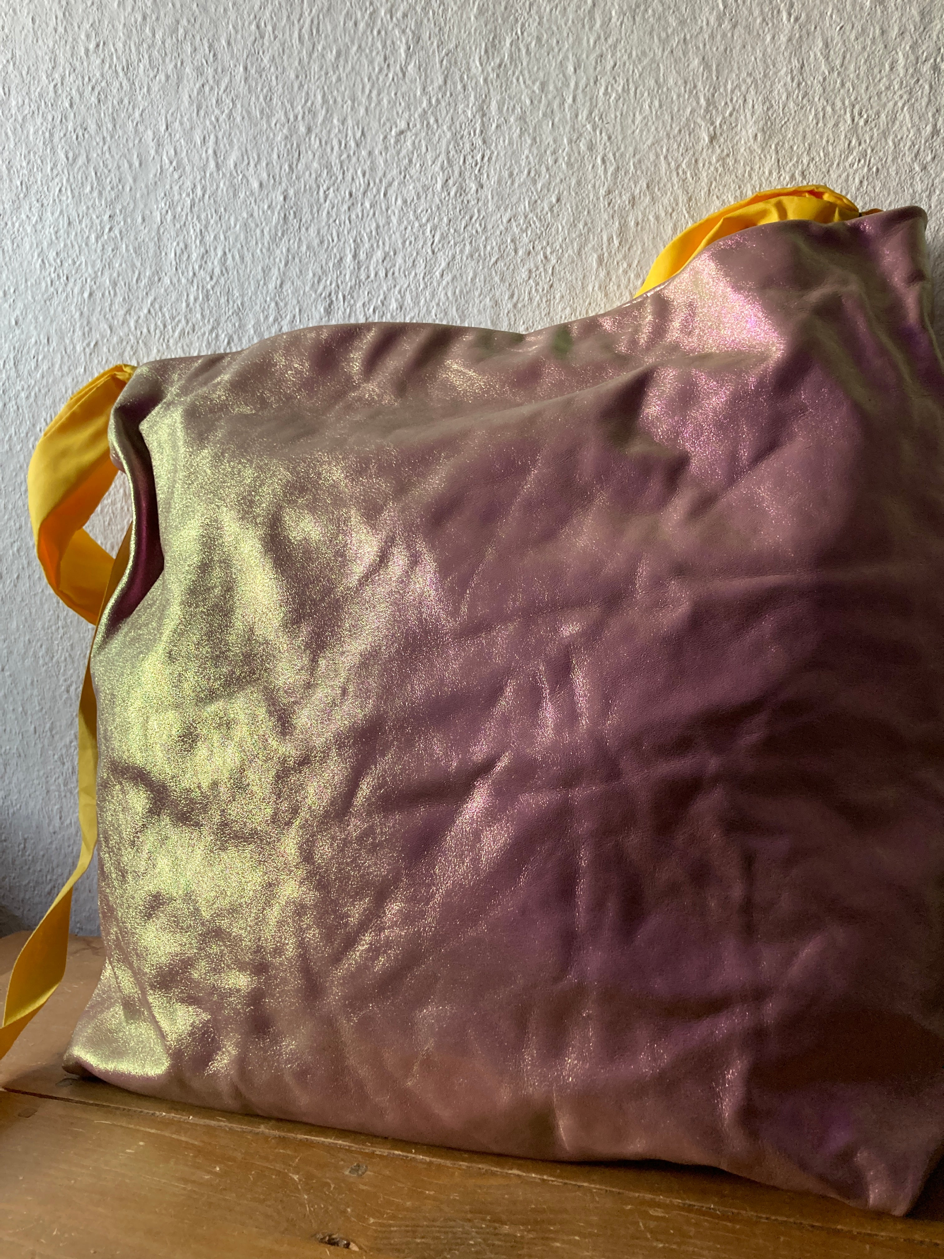 S/S 20 "TECUATL" Iridescent Leather Jumbo Balloon Bag Rick Owens