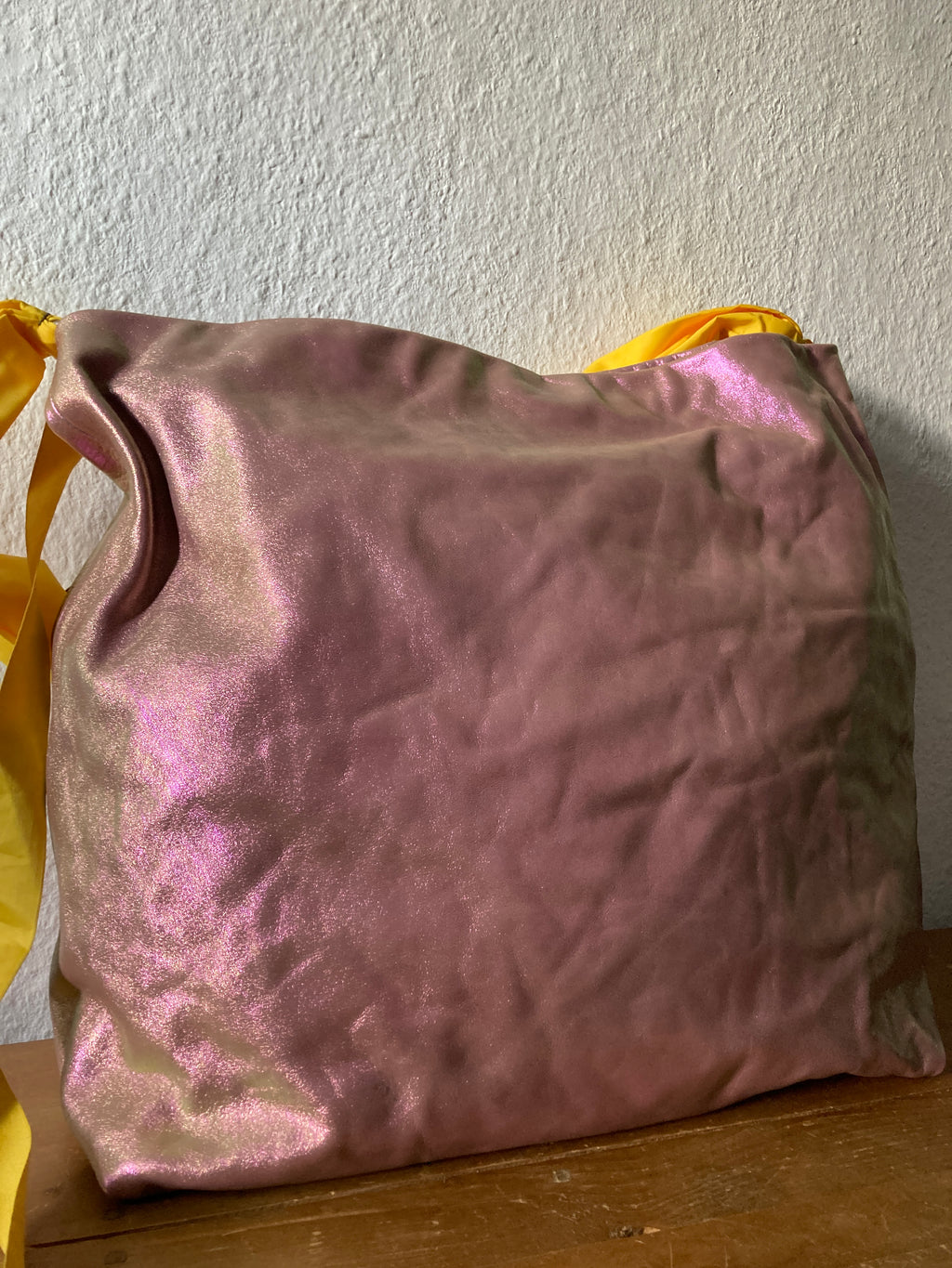 S/S 20 "TECUATL" Iridescent Leather Jumbo Balloon Bag Rick Owens