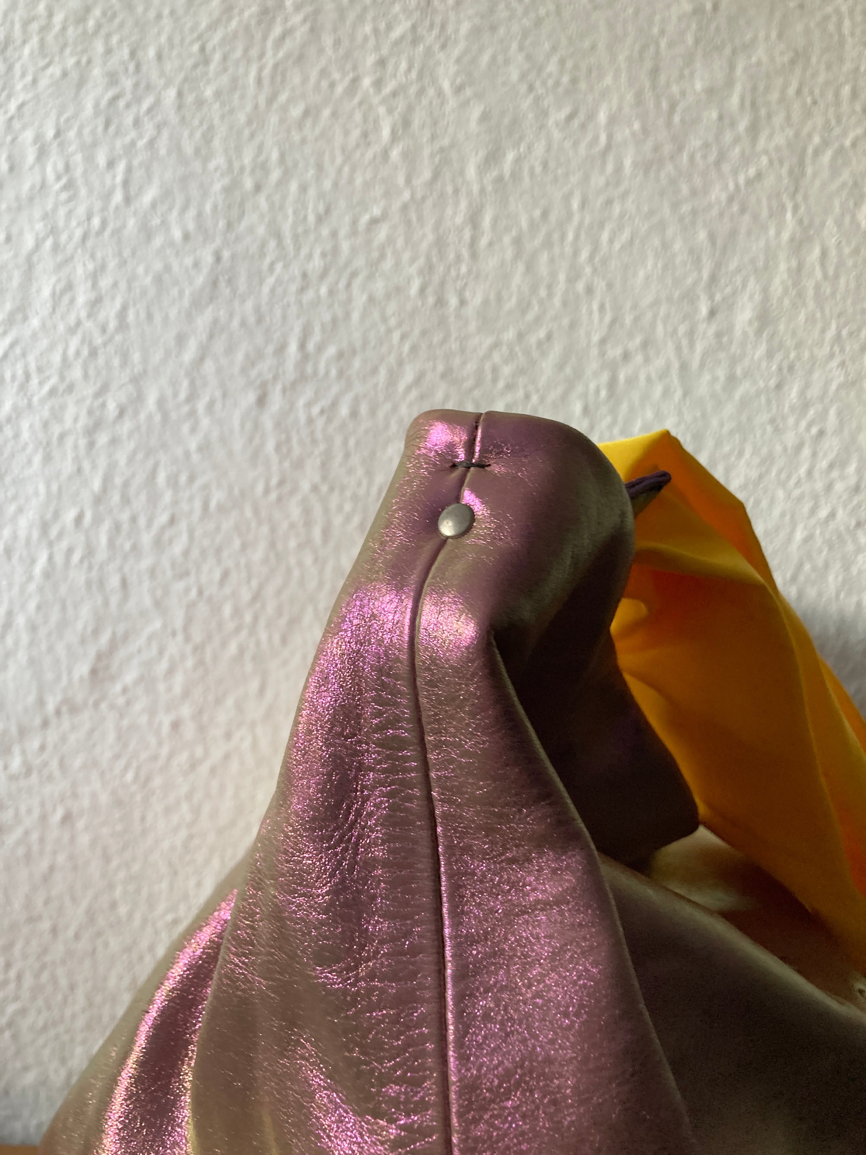 S/S 20 "TECUATL" Iridescent Leather Jumbo Balloon Bag Rick Owens