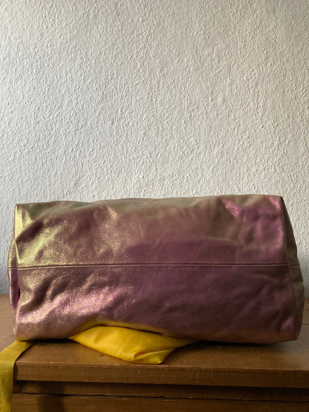 S/S 20 "TECUATL" Iridescent Leather Jumbo Balloon Bag Rick Owens