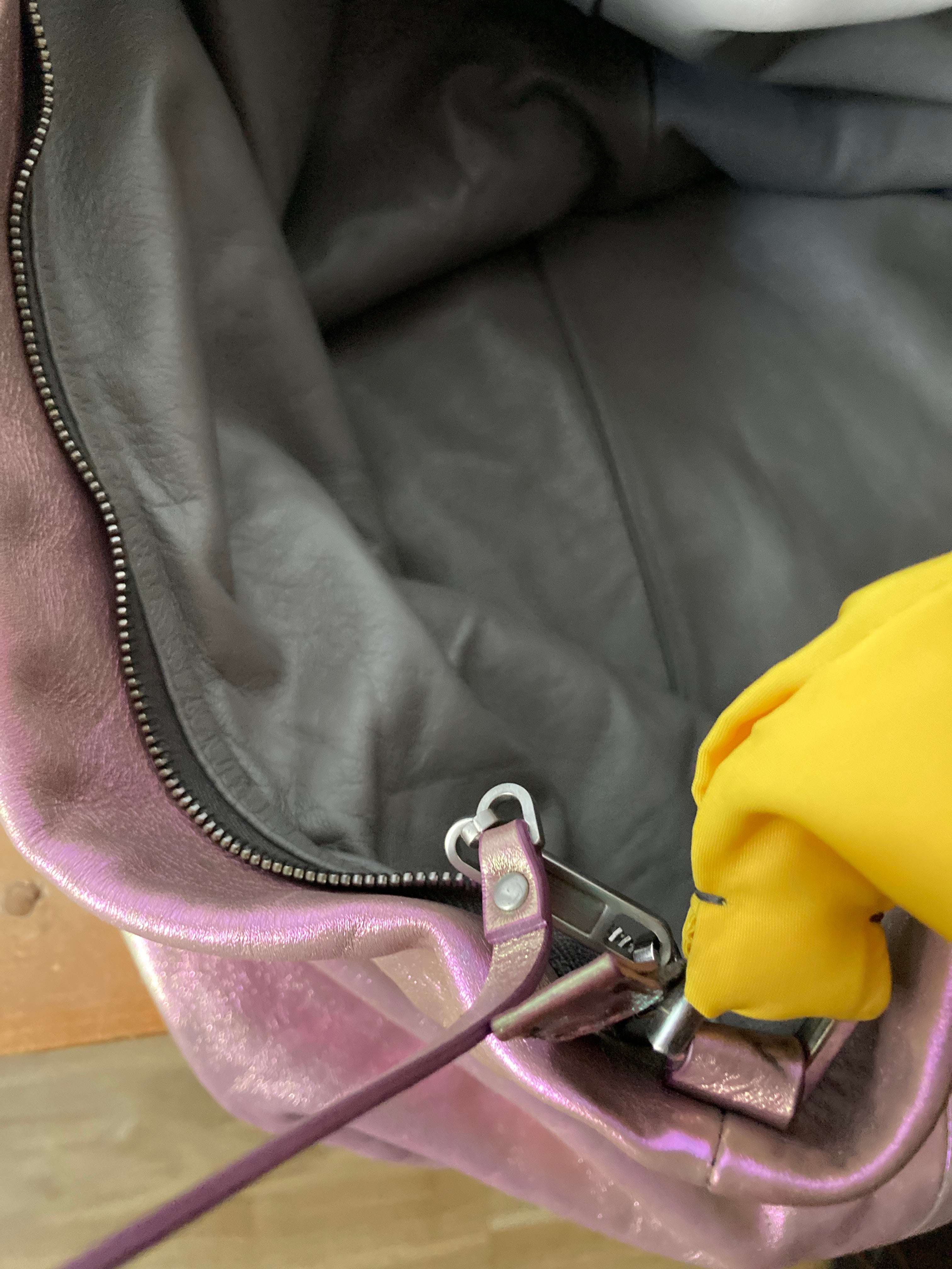 S/S 20 "TECUATL" Iridescent Leather Jumbo Balloon Bag Rick Owens