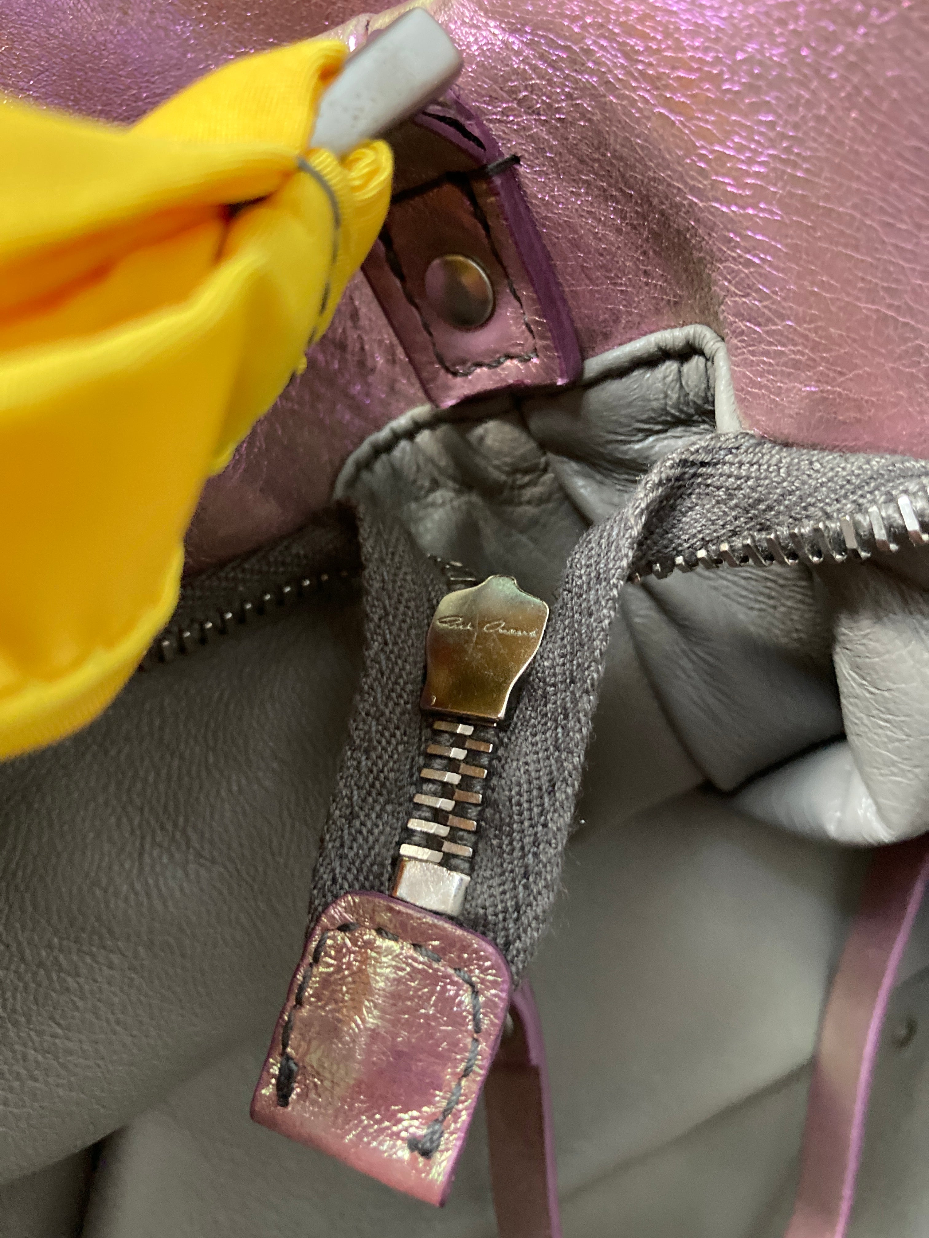 S/S 20 "TECUATL" Iridescent Leather Jumbo Balloon Bag Rick Owens