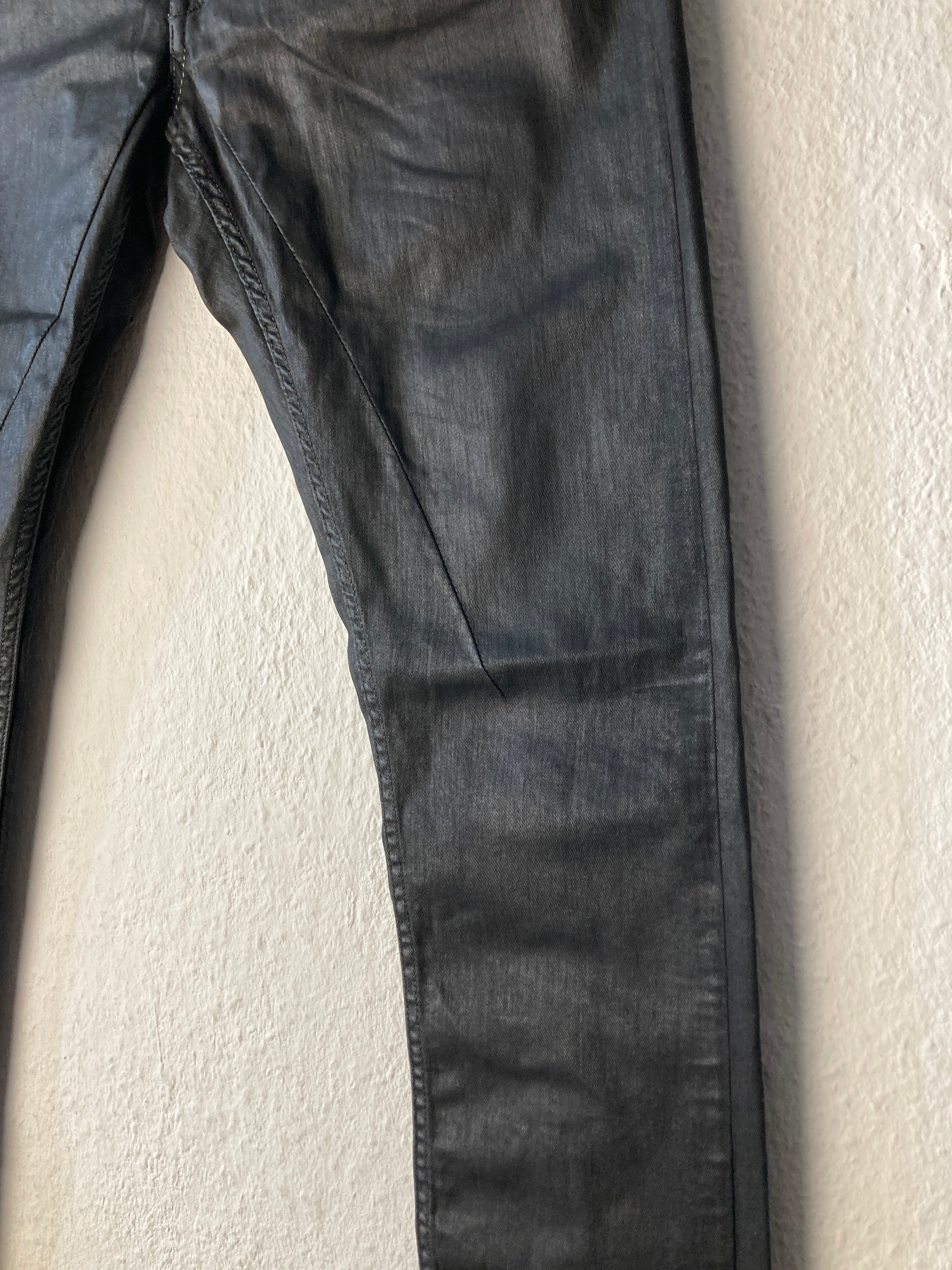 F/W 16 "MASTODON" Waxed Torrence Cut Denim Jeans Rick Owens