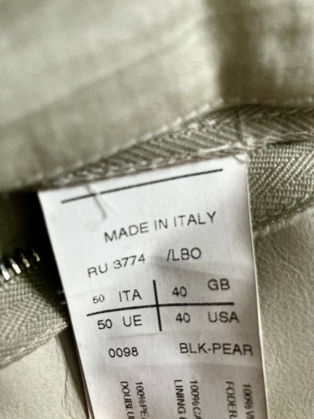 S/S 12 "NASKA" Café Racer Calf Leather Biker Jacket in Black & Pearl Size 50/M