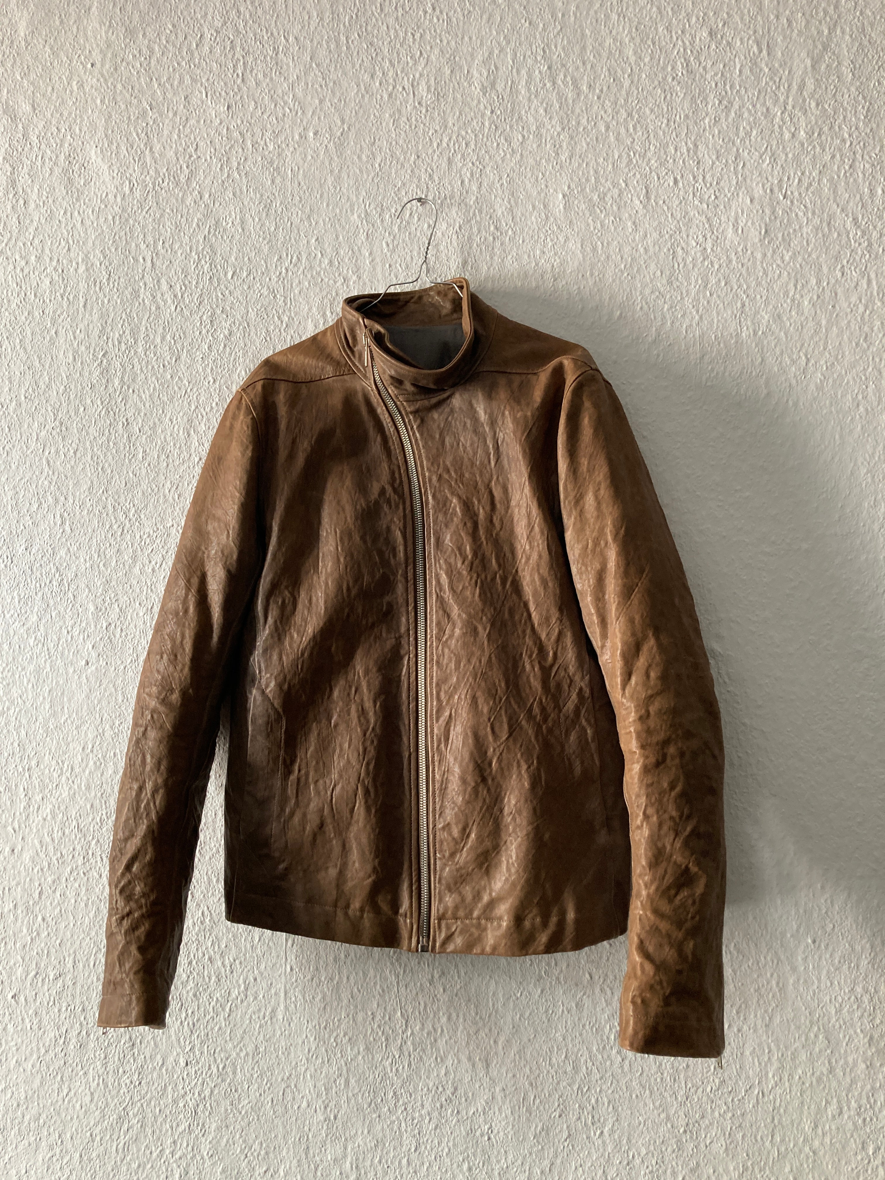 F/W 09 “CRUST” Hammered Lamb Mollino Leather Jacket Dust L