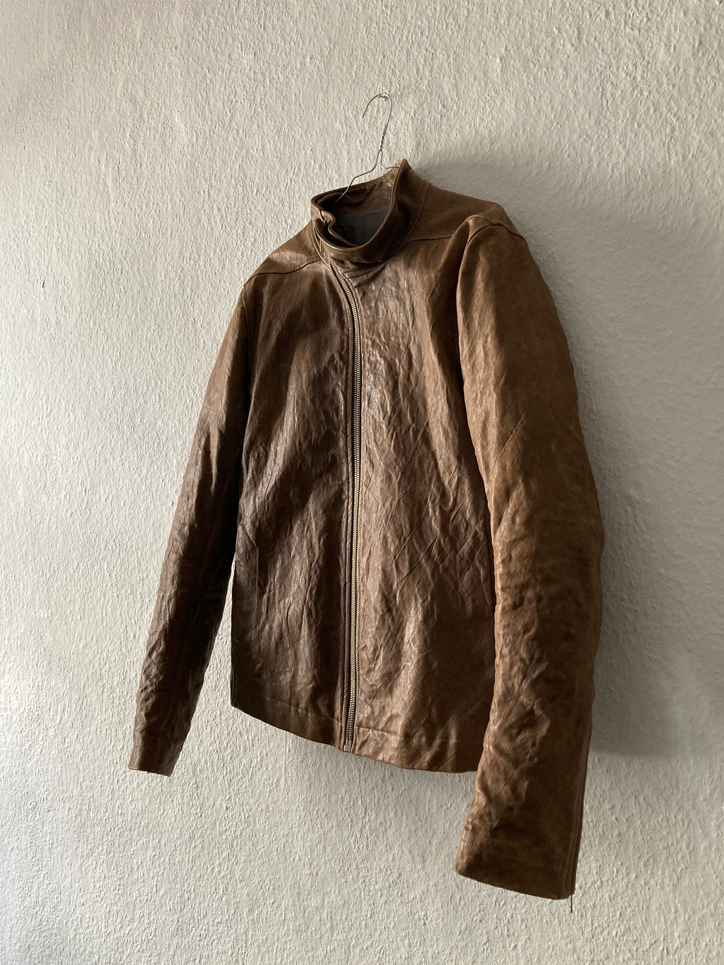 F/W 09 “CRUST” Hammered Lamb Mollino Leather Jacket Dust L