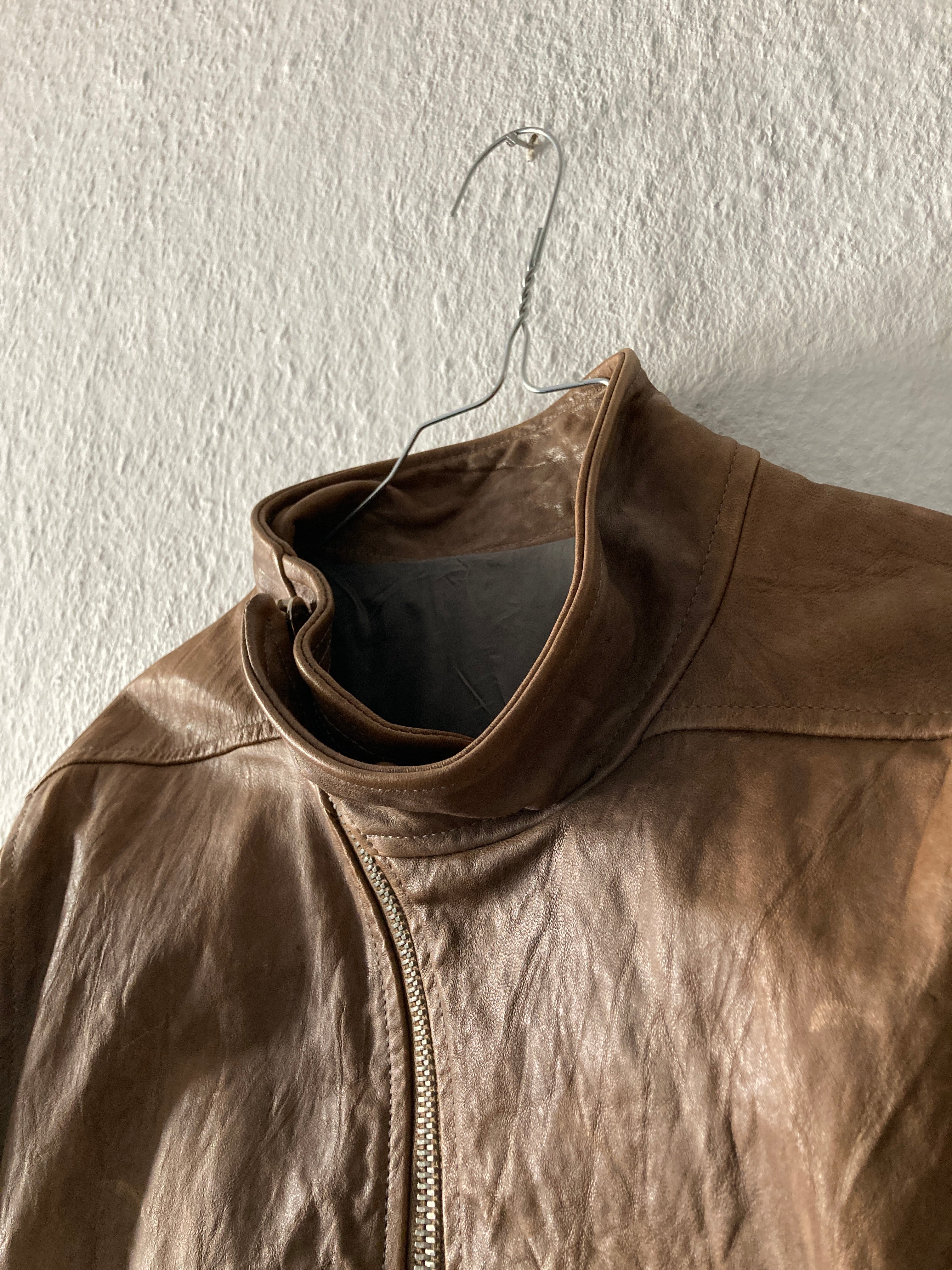 F/W 09 “CRUST” Hammered Lamb Mollino Leather Jacket Dust L