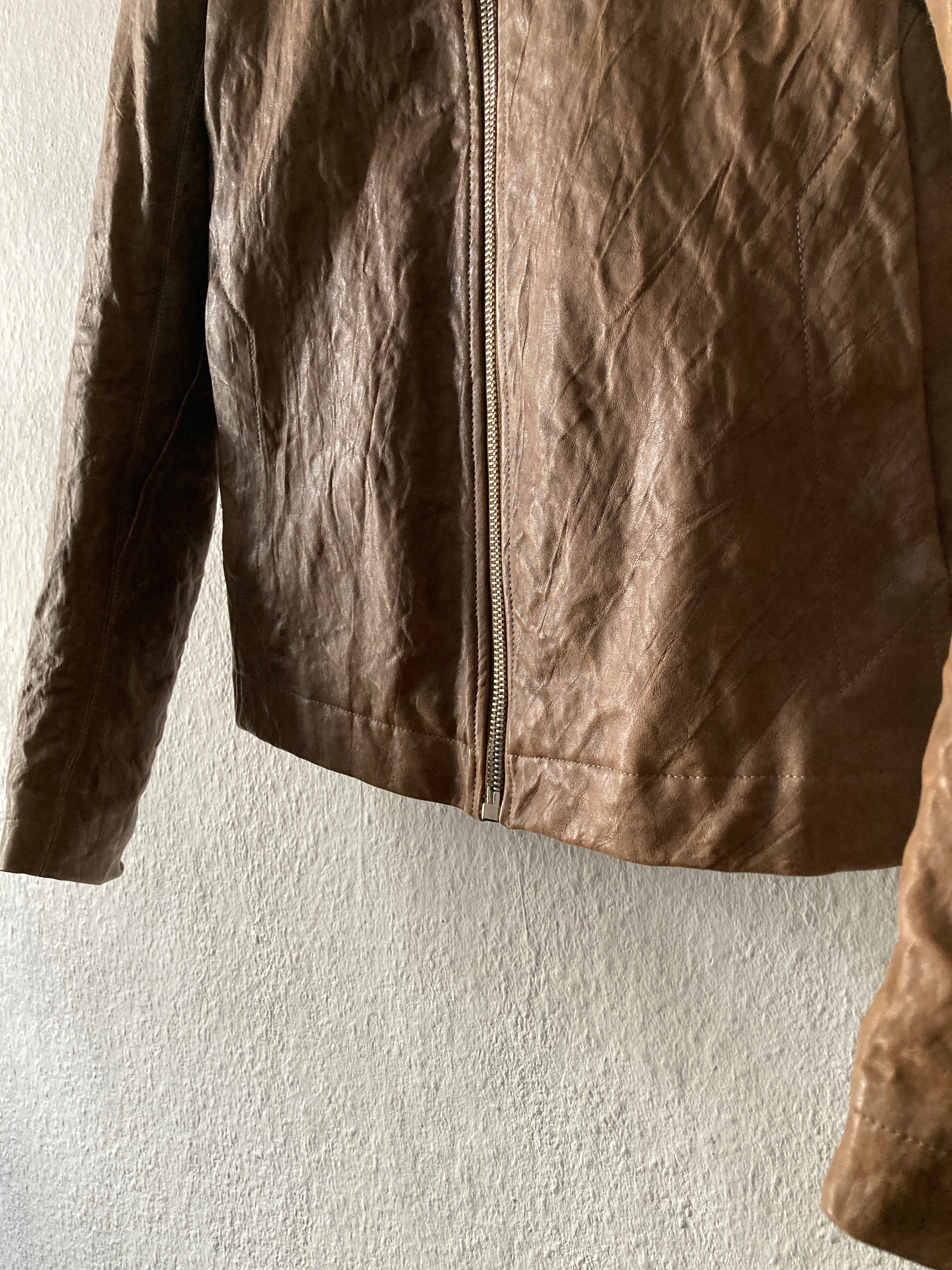 F/W 09 “CRUST” Hammered Lamb Mollino Leather Jacket Dust L