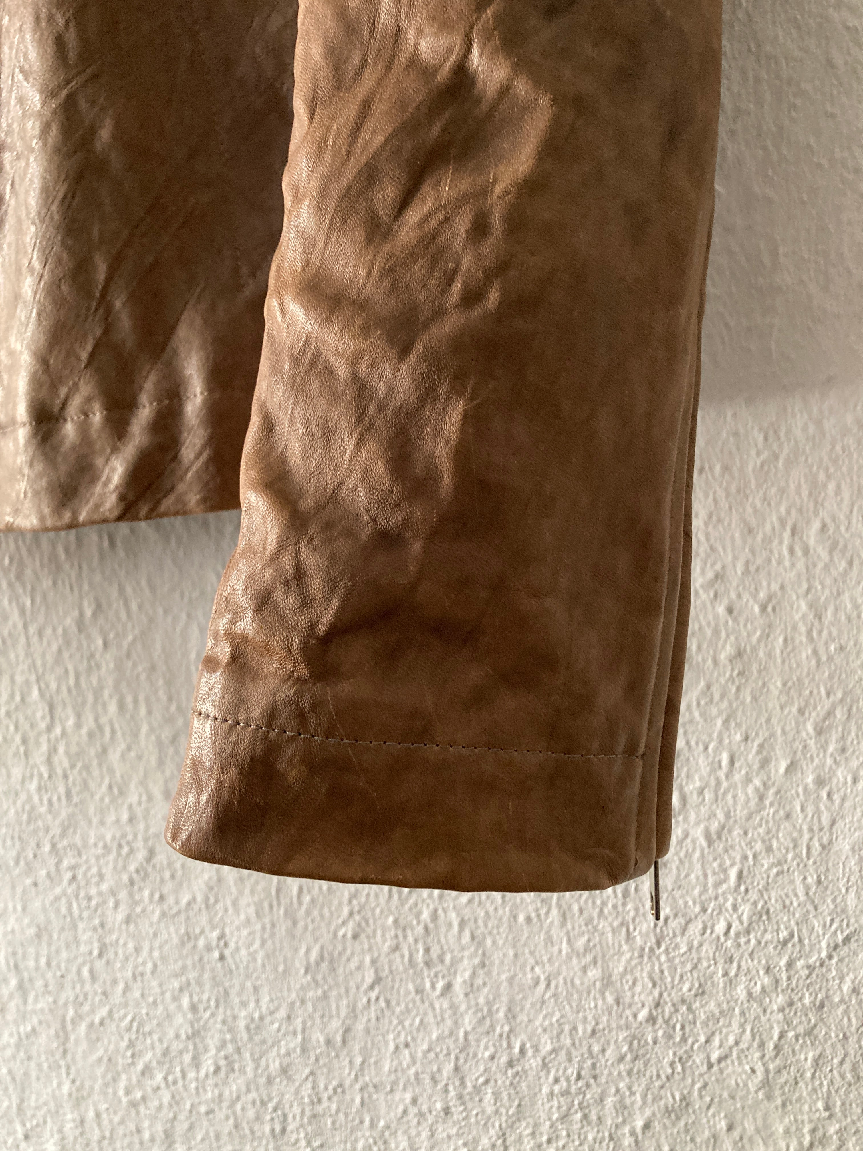 F/W 09 “CRUST” Hammered Lamb Mollino Leather Jacket Dust L