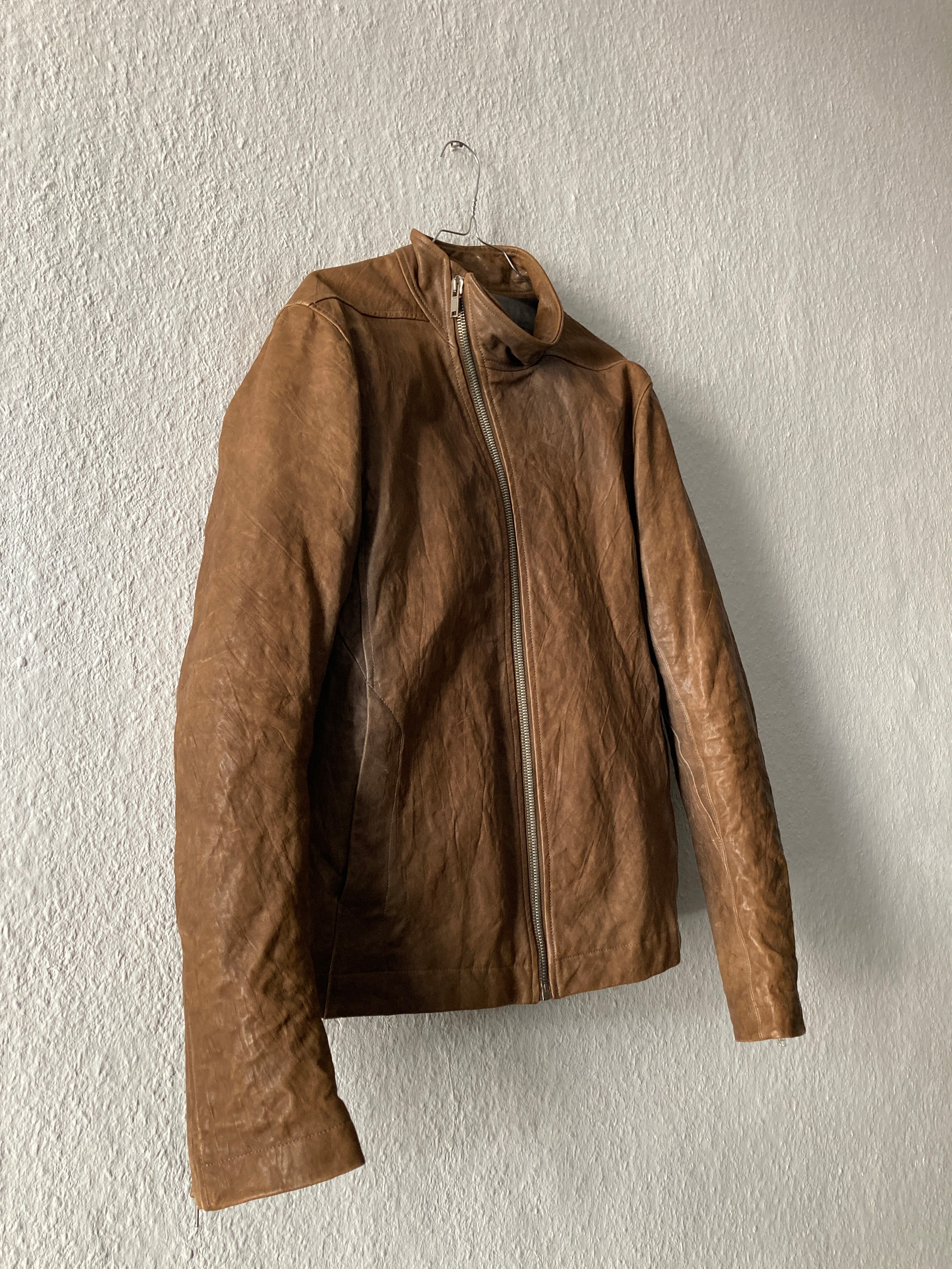 F/W 09 “CRUST” Hammered Lamb Mollino Leather Jacket Dust L