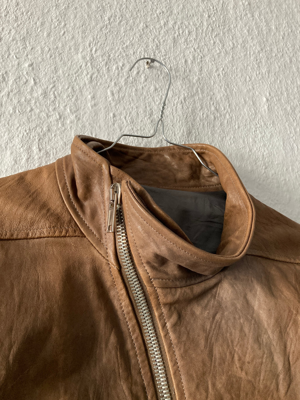 F/W 09 “CRUST” Hammered Lamb Mollino Leather Jacket Dust L