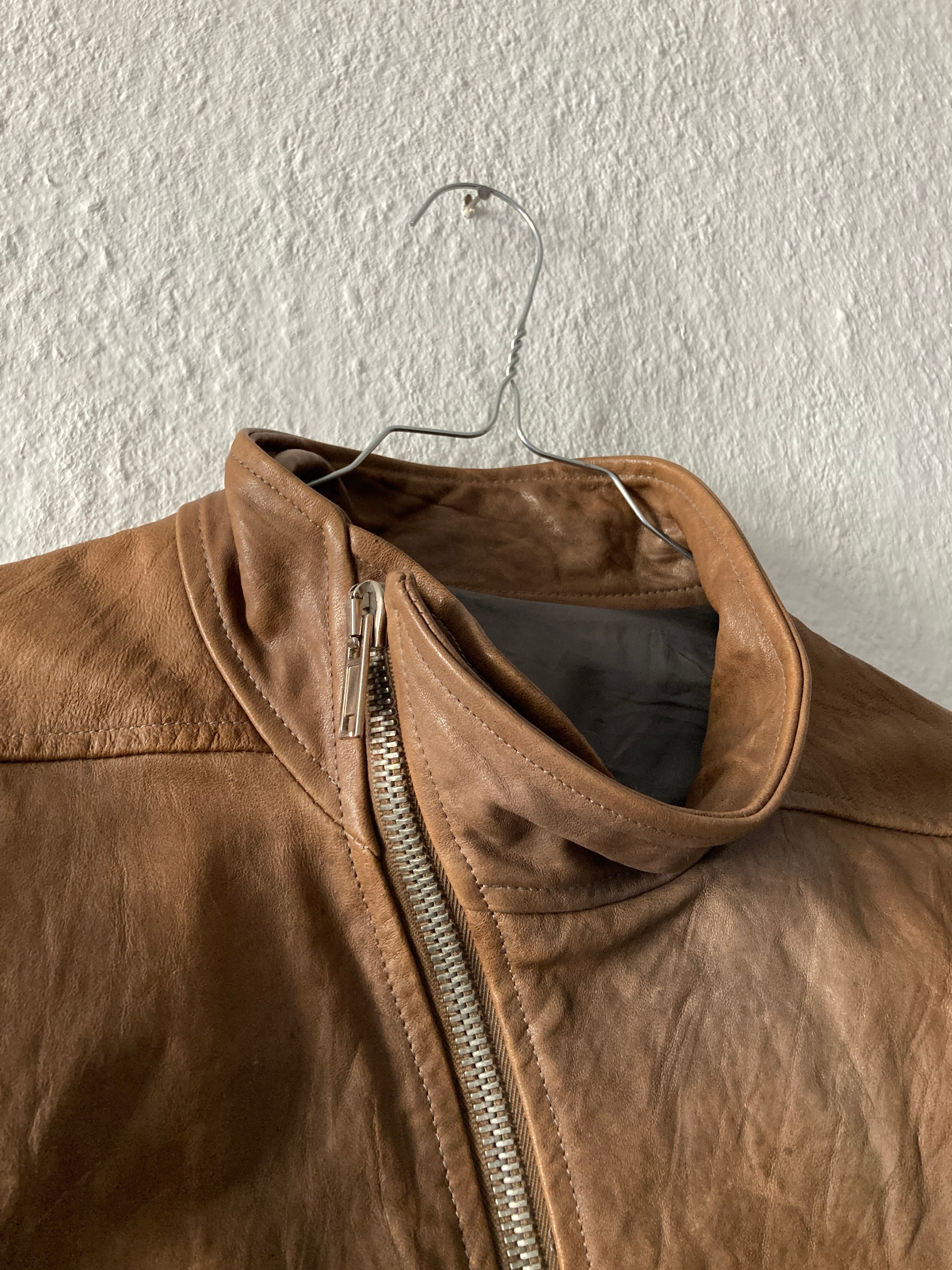 F/W 09 “CRUST” Hammered Lamb Mollino Leather Jacket Dust L