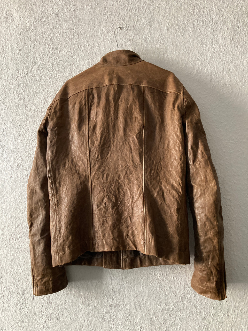 F/W 09 “CRUST” Hammered Lamb Mollino Leather Jacket Dust L