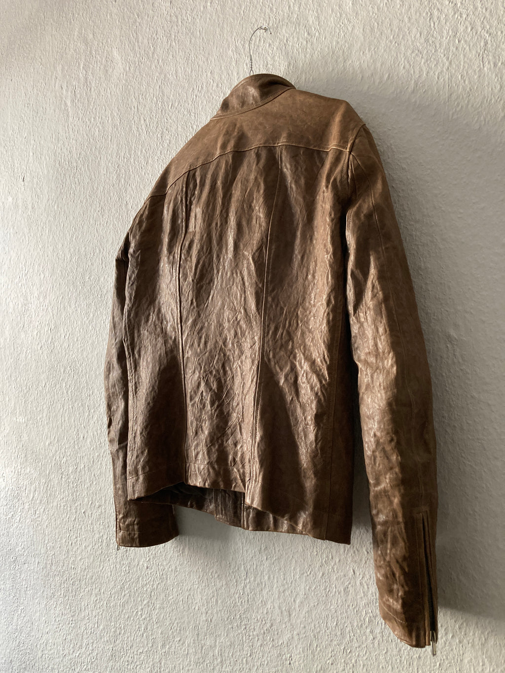 F/W 09 “CRUST” Hammered Lamb Mollino Leather Jacket Dust L