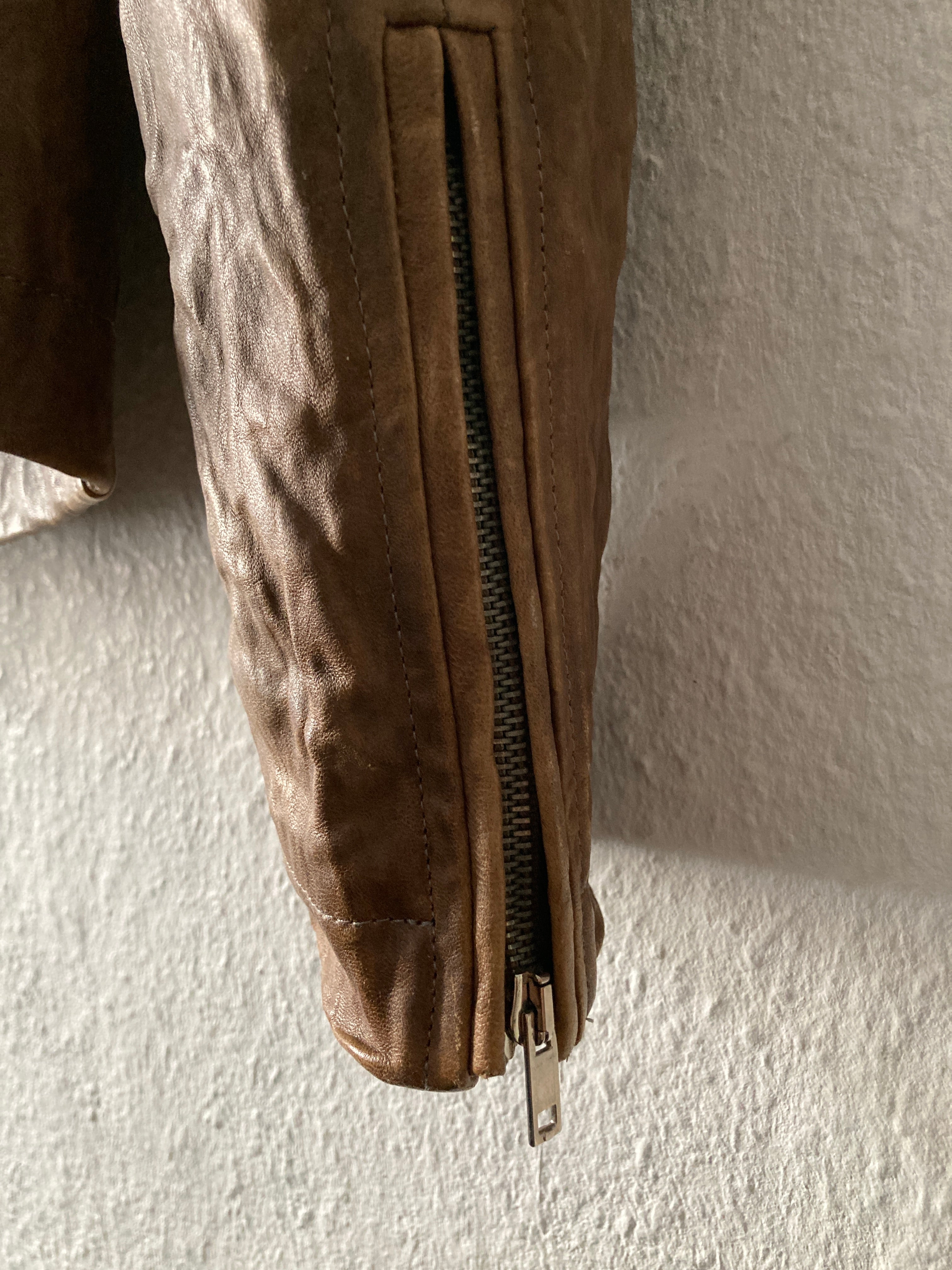 F/W 09 “CRUST” Hammered Lamb Mollino Leather Jacket Dust L