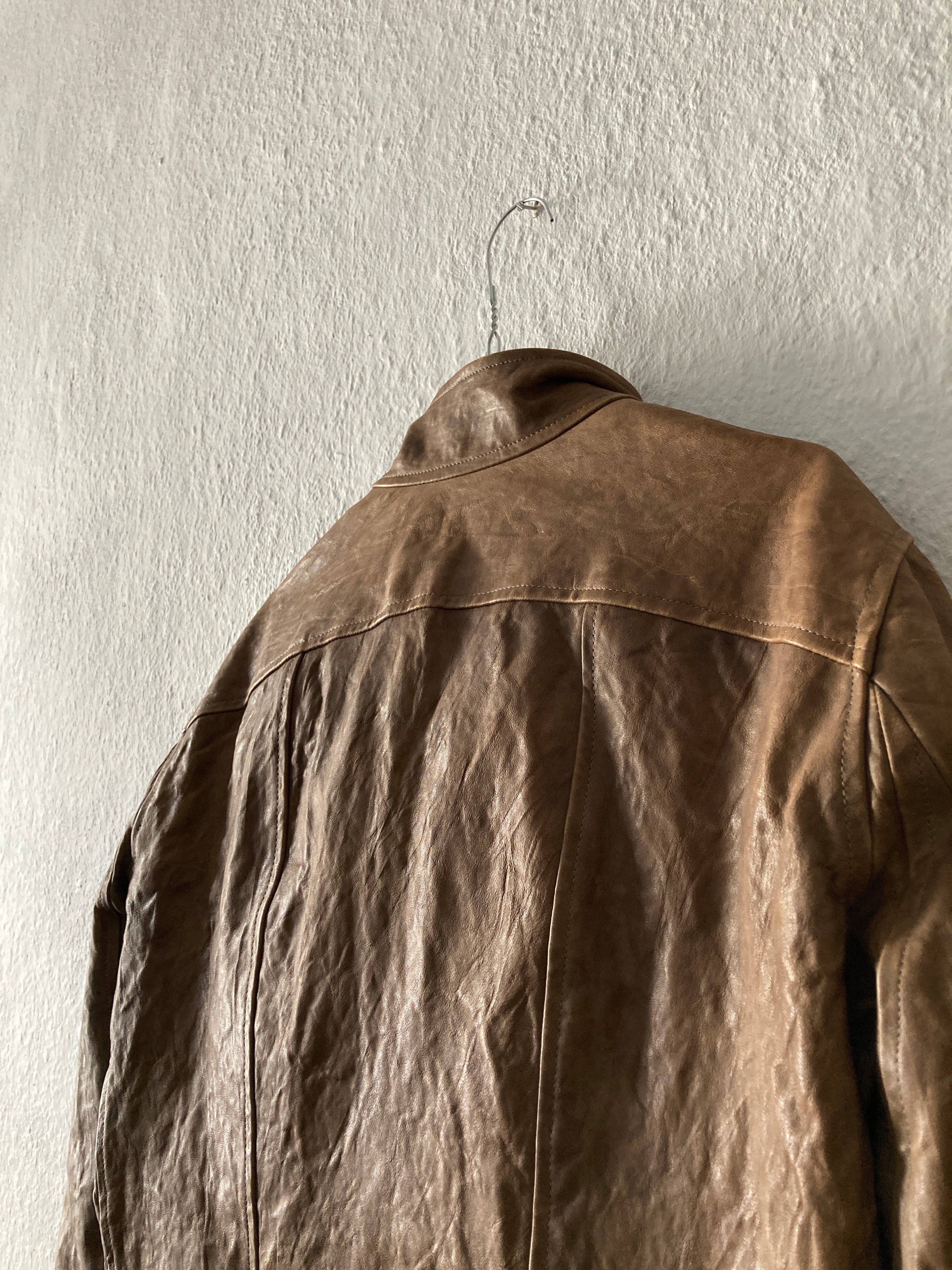 F/W 09 “CRUST” Hammered Lamb Mollino Leather Jacket Dust L