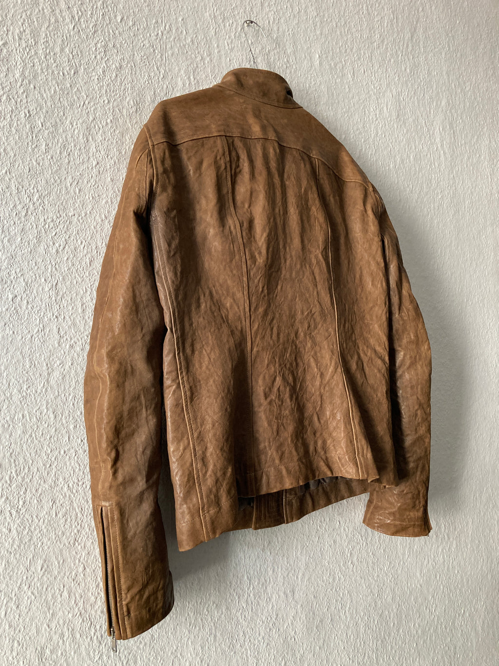 F/W 09 “CRUST” Hammered Lamb Mollino Leather Jacket Dust L