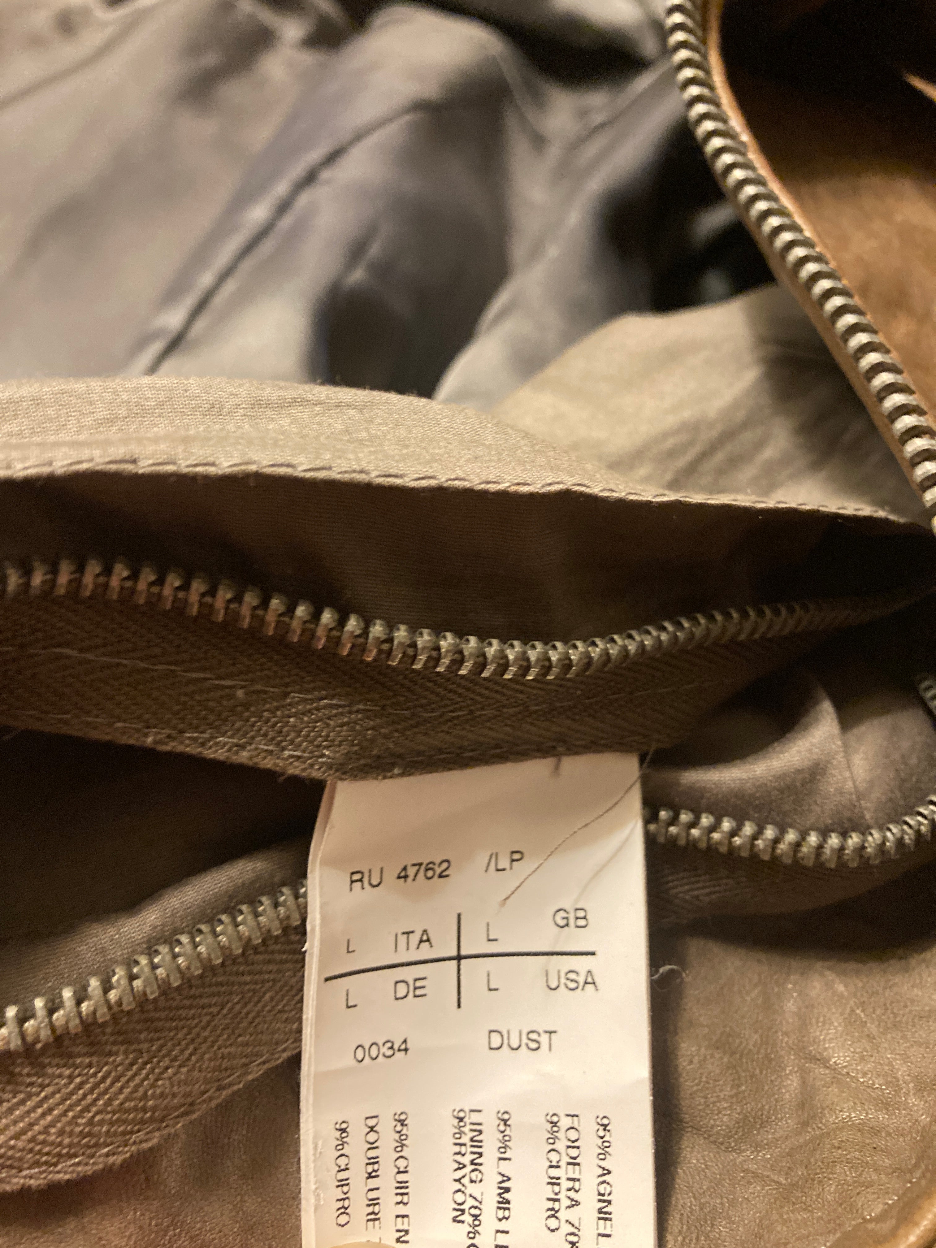 F/W 09 “CRUST” Hammered Lamb Mollino Leather Jacket Dust L