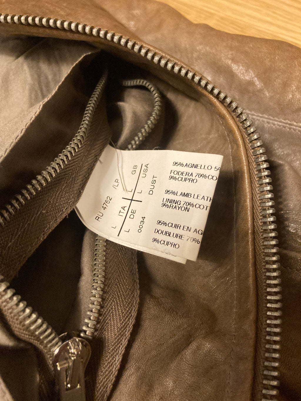 F/W 09 “CRUST” Hammered Lamb Mollino Leather Jacket Dust L