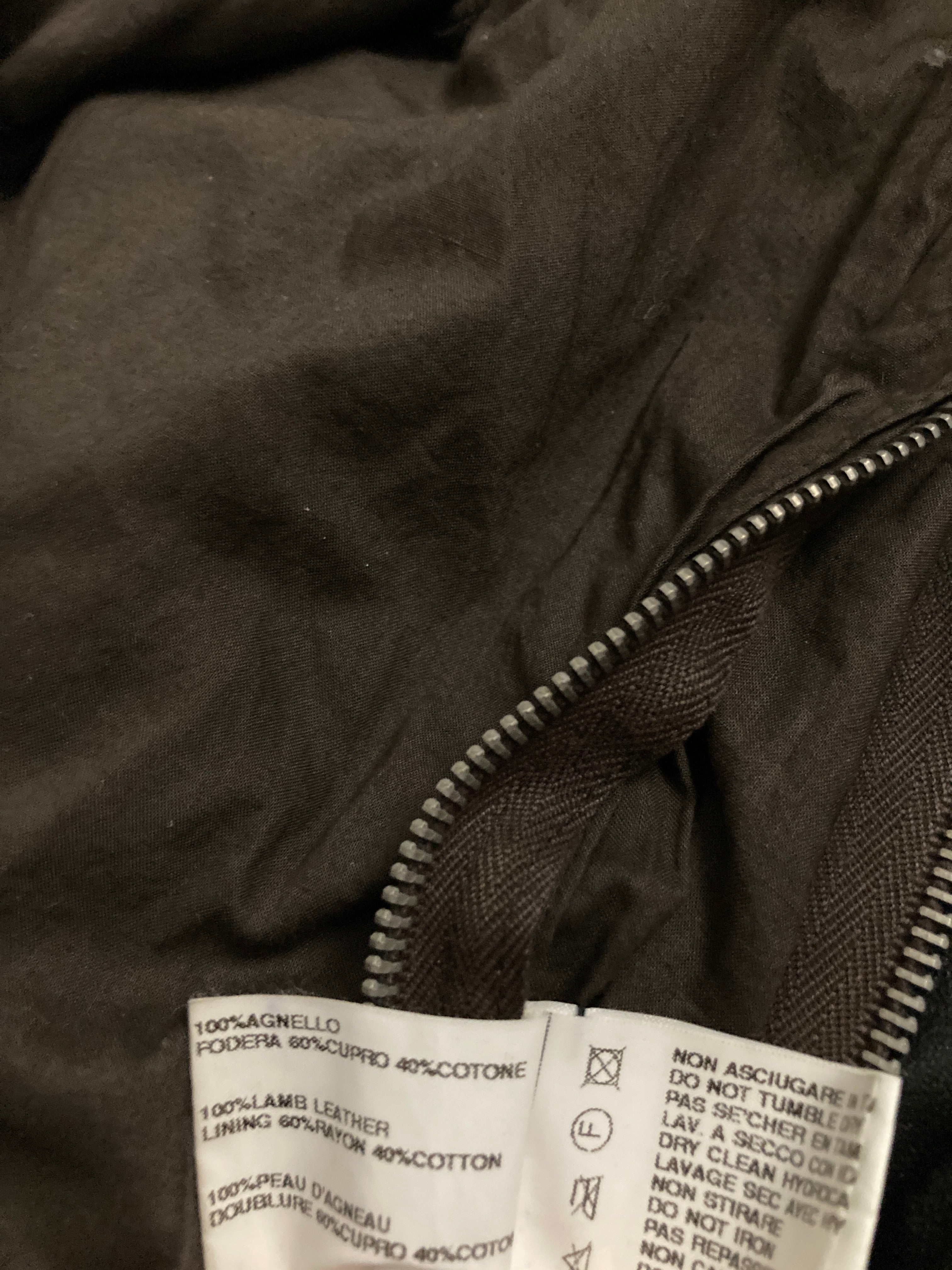 F/W 04 "QUEEN" Blistered Lamb Leather "Fogpocket" Jacket in Black and Size M