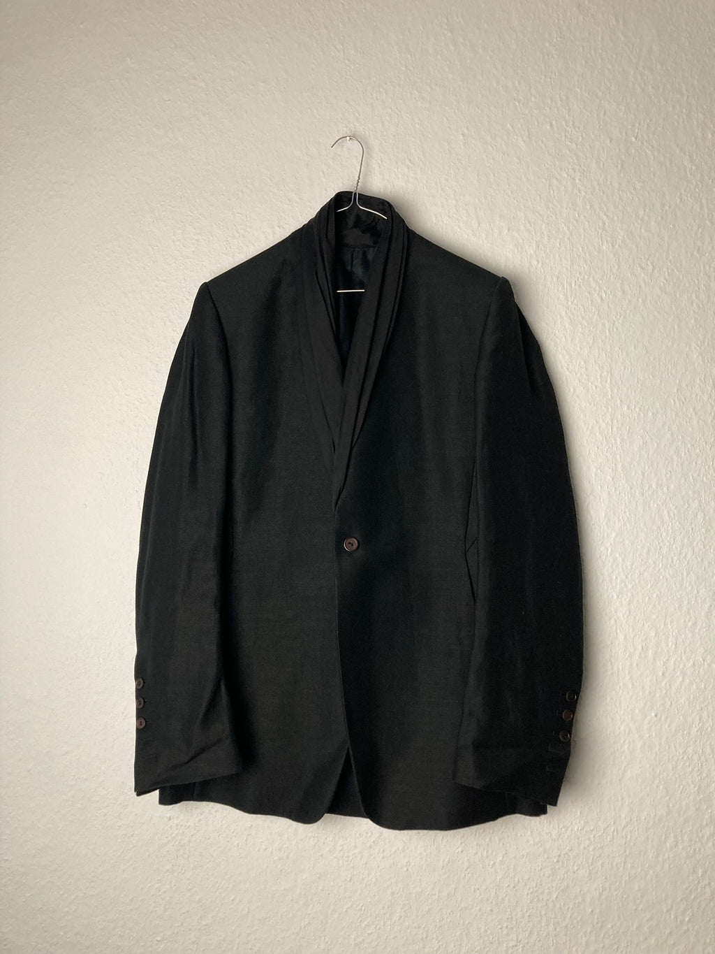 F/W 12 "MOUNTAIN" Shawl Collar Hemp & Wool Single-Breasted Blazer
