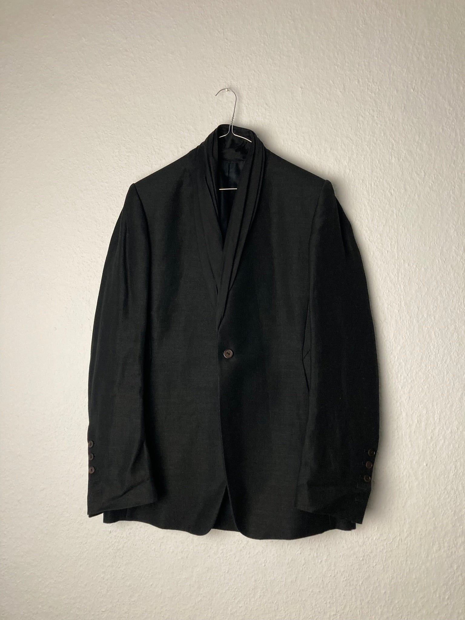 F/W 12 "MOUNTAIN" Shawl Collar Hemp & Wool Single-Breasted Blazer