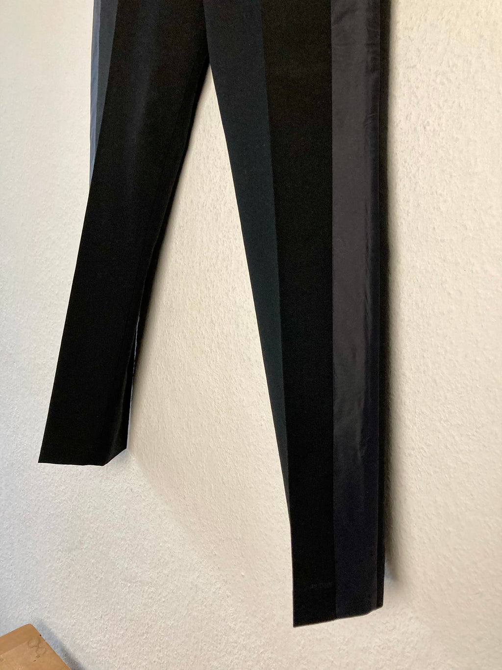 F/W 18 "SISYPHUS" Astaire Slim Fit Wool Tuxedo Trousers in Black Size 46/30