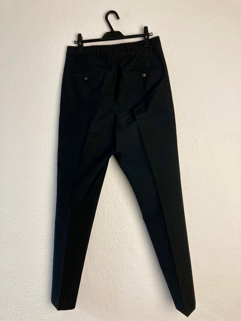 F/W 18 "SISYPHUS" Astaire Slim Fit Wool Tuxedo Trousers in Black Size 46/30