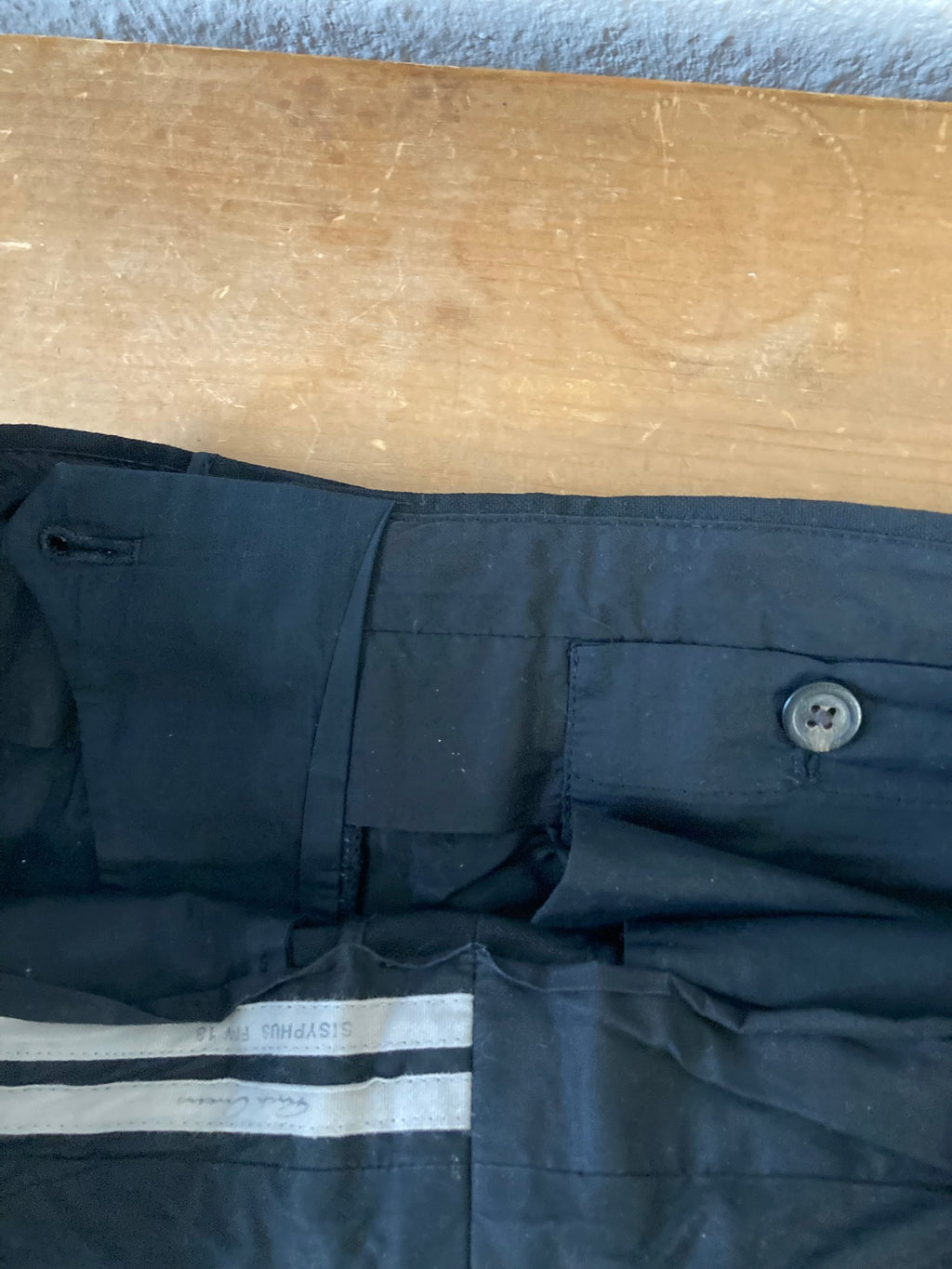 F/W 18 "SISYPHUS" Astaire Slim Fit Wool Tuxedo Trousers in Black Size 46/30