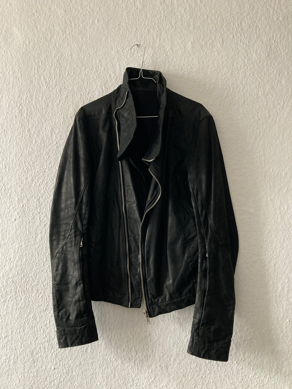 F/W 12 “MOUNTAIN” Washed Calf Leather Bauhaus Jacket IT48/M