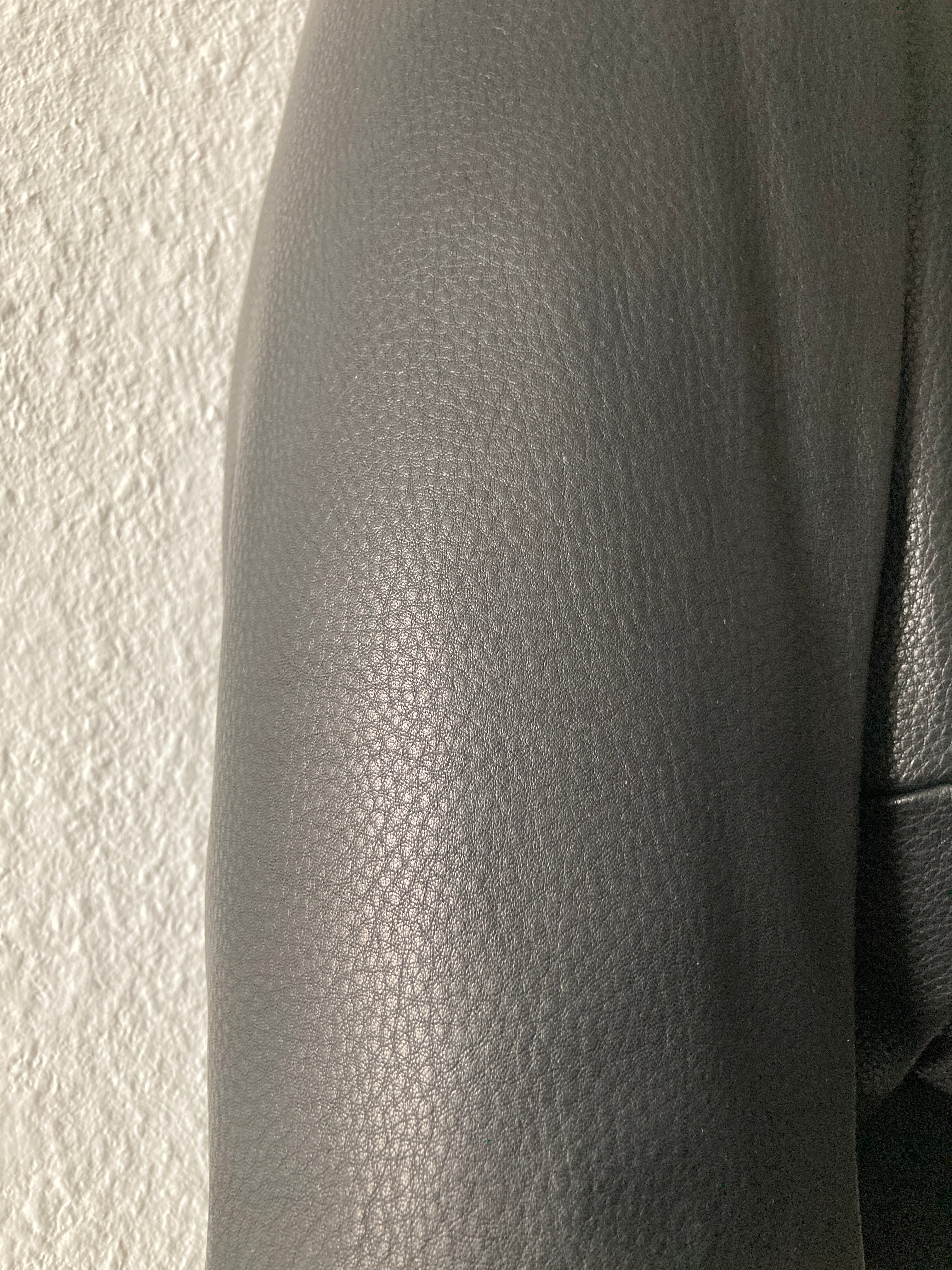 F/W22 "STROBE" Runway Fog Leather Down Bomber Jacket Rick Owens