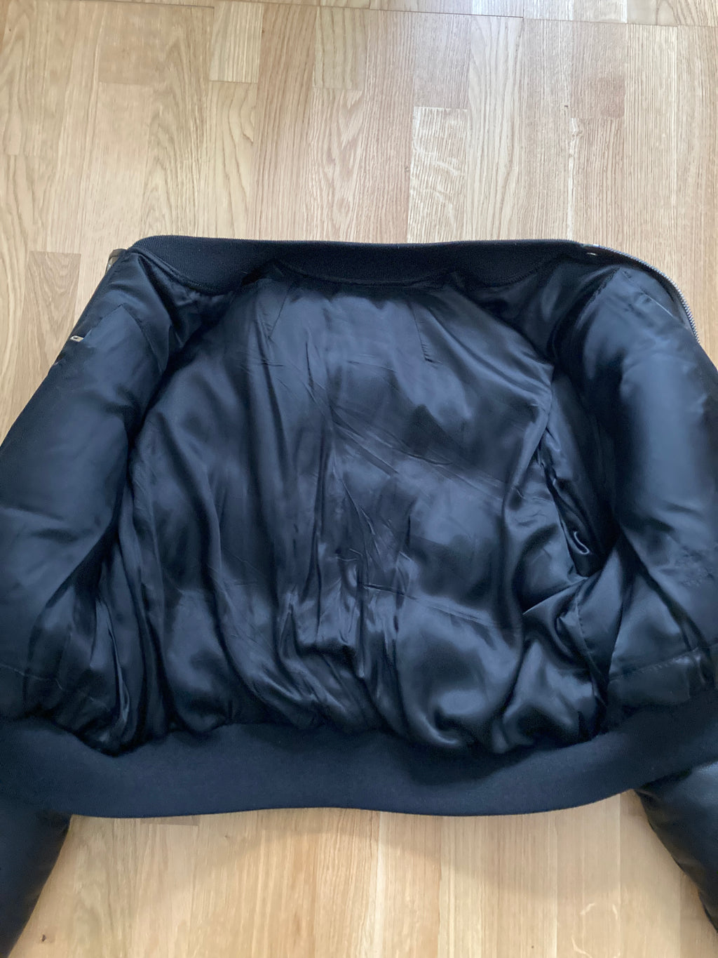 F/W22 "STROBE" Runway Fog Leather Down Bomber Jacket Rick Owens