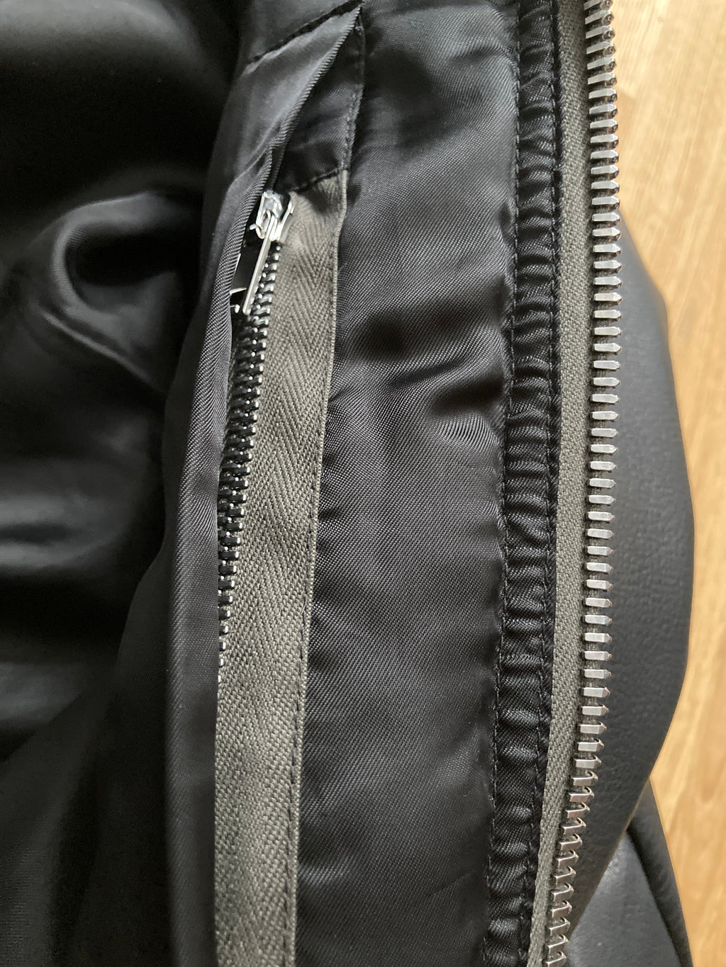 F/W22 "STROBE" Runway Fog Leather Down Bomber Jacket Rick Owens